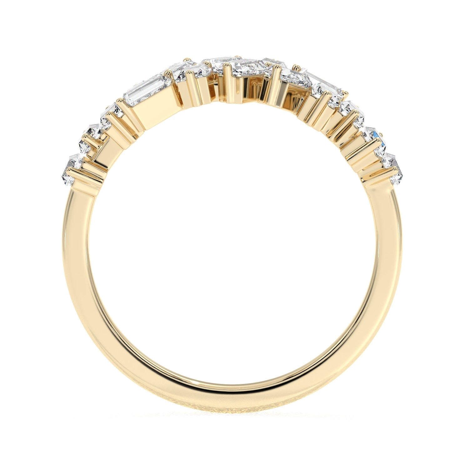 Emerald Cluster Ring - Yellow Gold#Metal Colour_Yellow Gold