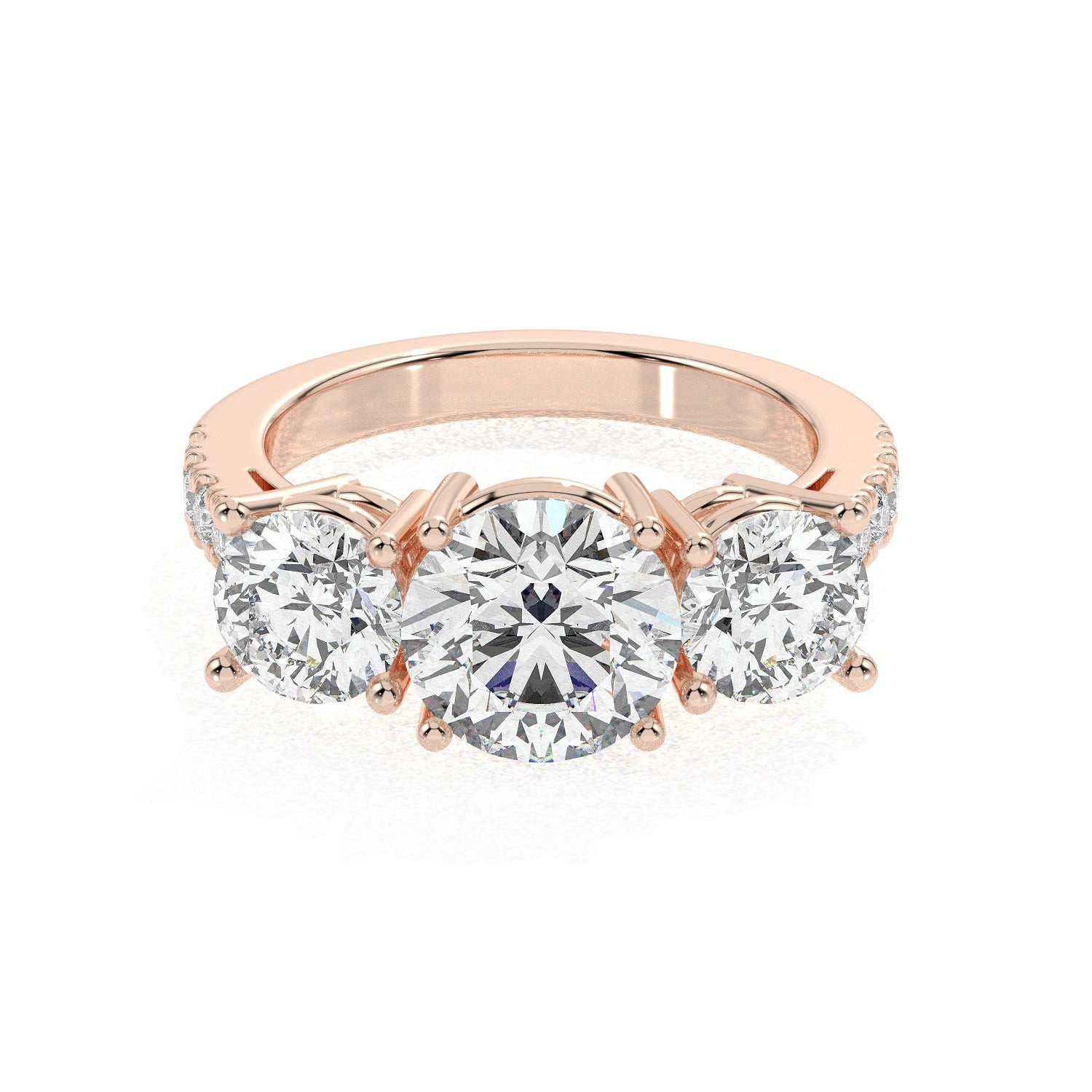 Round Trio Ring - Rose Gold#Metal Colour_Rose Gold