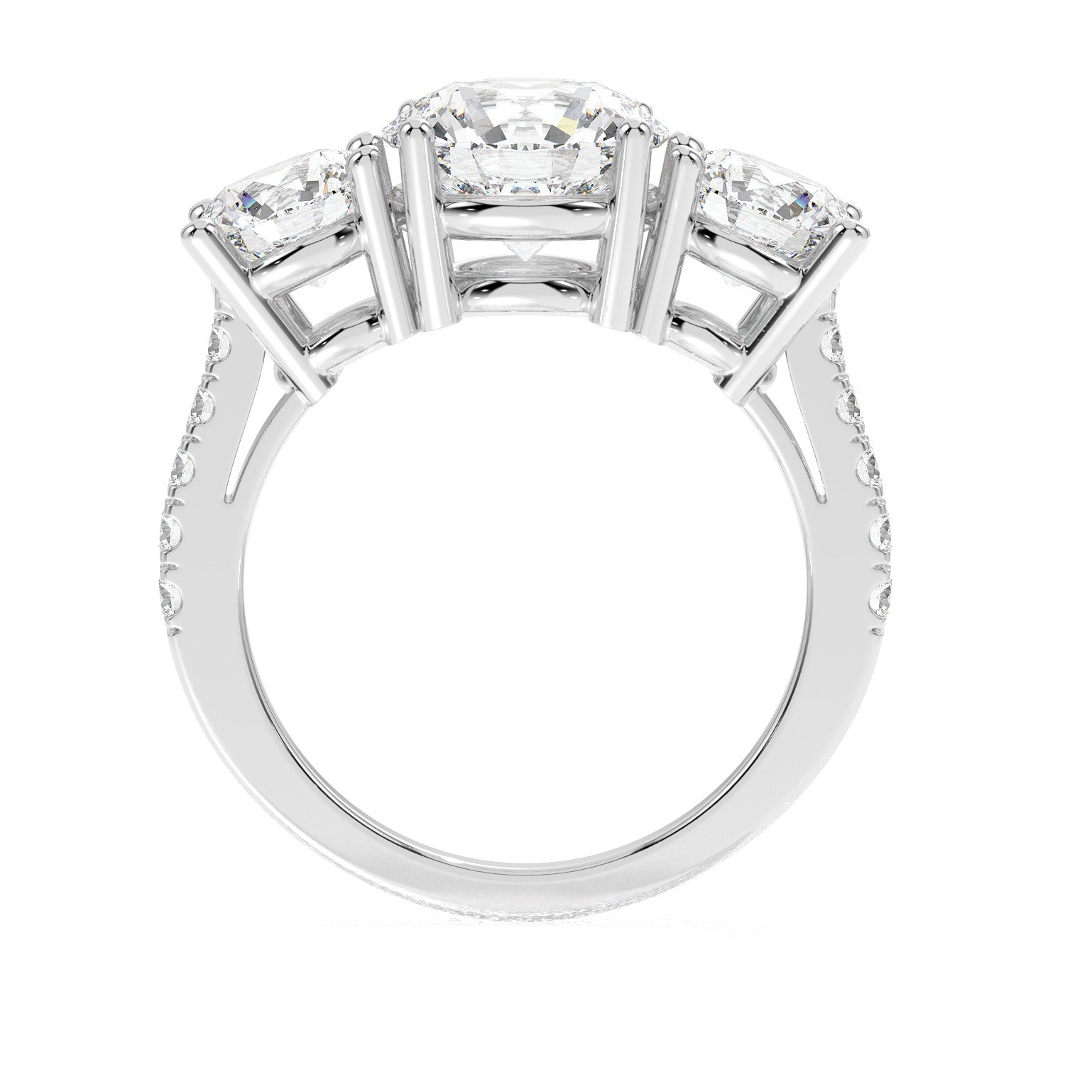 Round Trio Ring - White Gold#Metal Colour_White Gold