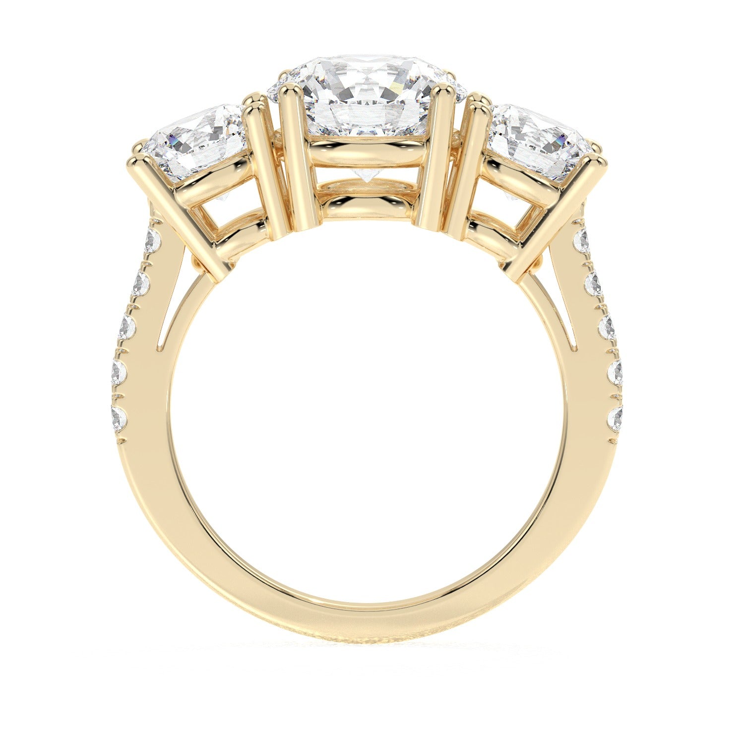 Round Trio Ring - Yellow Gold#Metal Colour_Yellow Gold