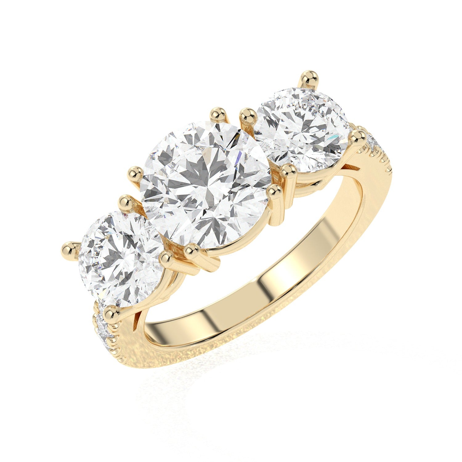 Round Trio Ring - Yellow Gold#Metal Colour_Yellow Gold