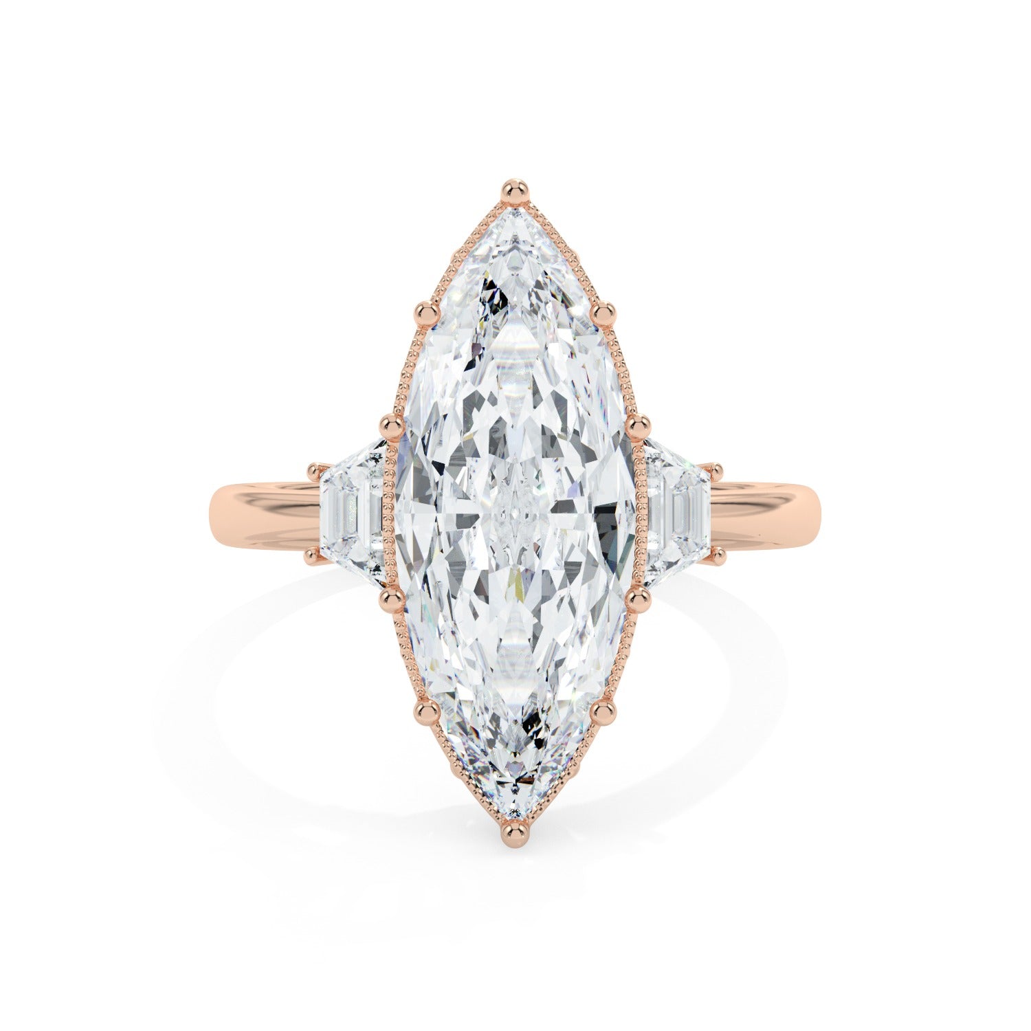 Marquise Frame Ring - Rose Gold#Metal Colour_Rose Gold