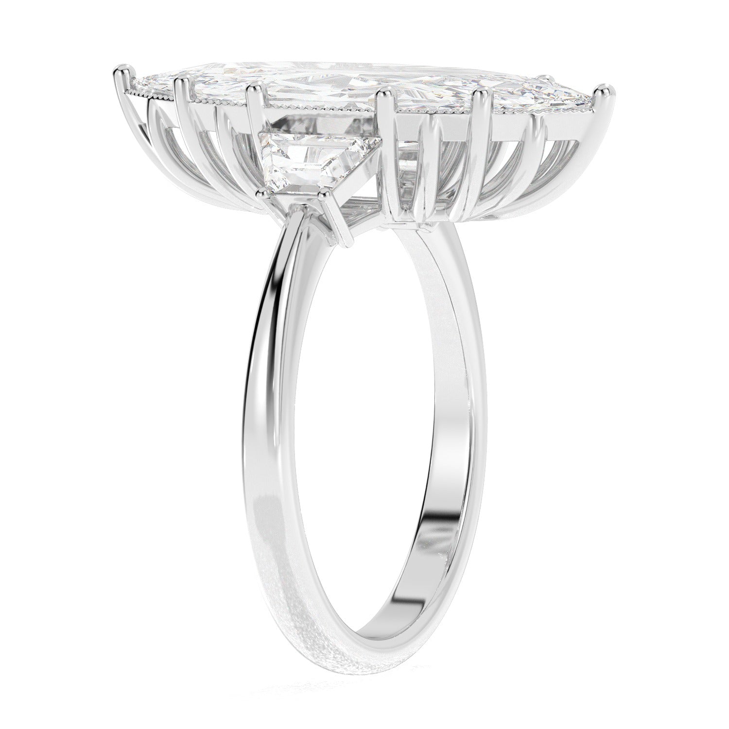 Marquise Frame Ring - White Gold#Metal Colour_White Gold