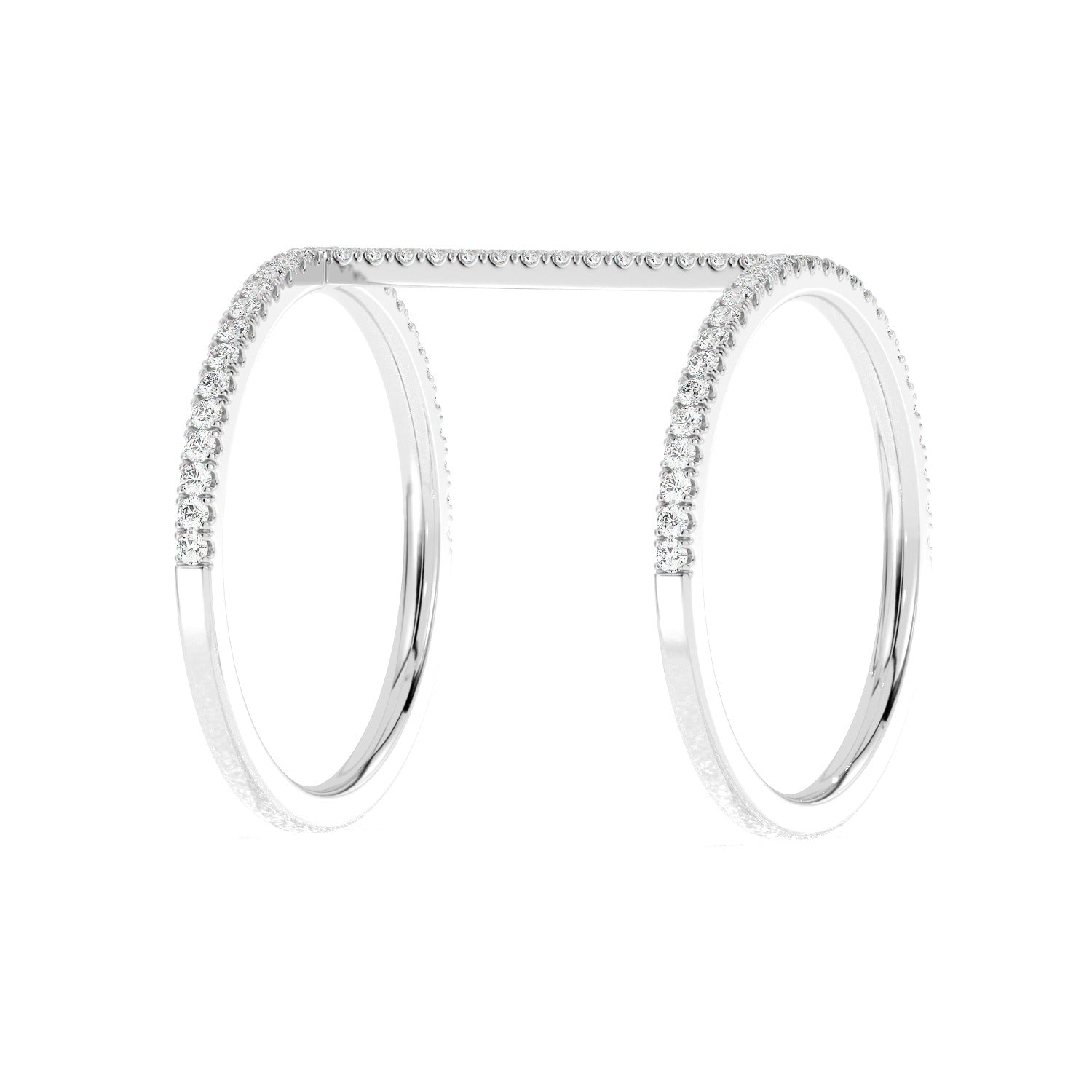Double Band Ring - White Gold#Metal Colour_White Gold