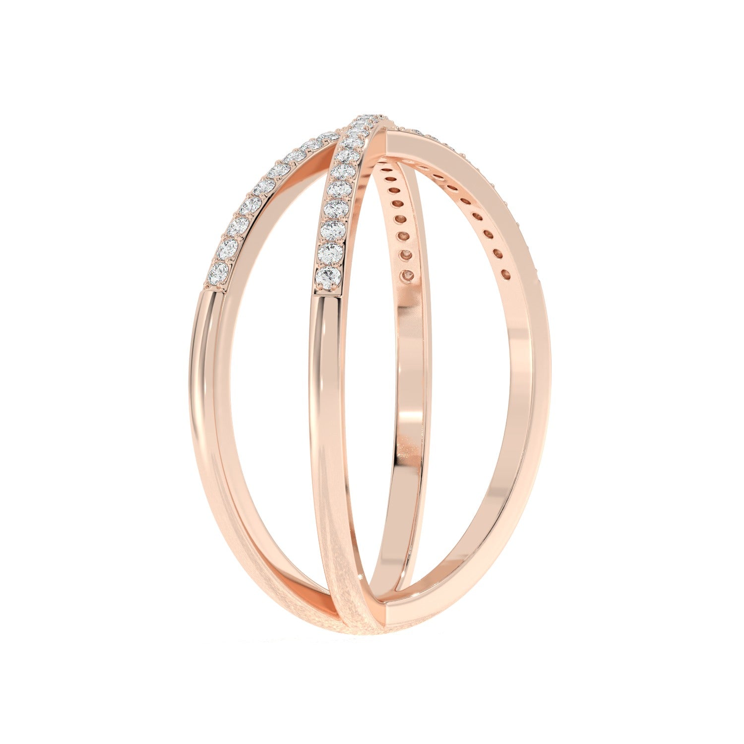 Crossed Band Ring - Rose Gold#Metal Colour_Rose Gold