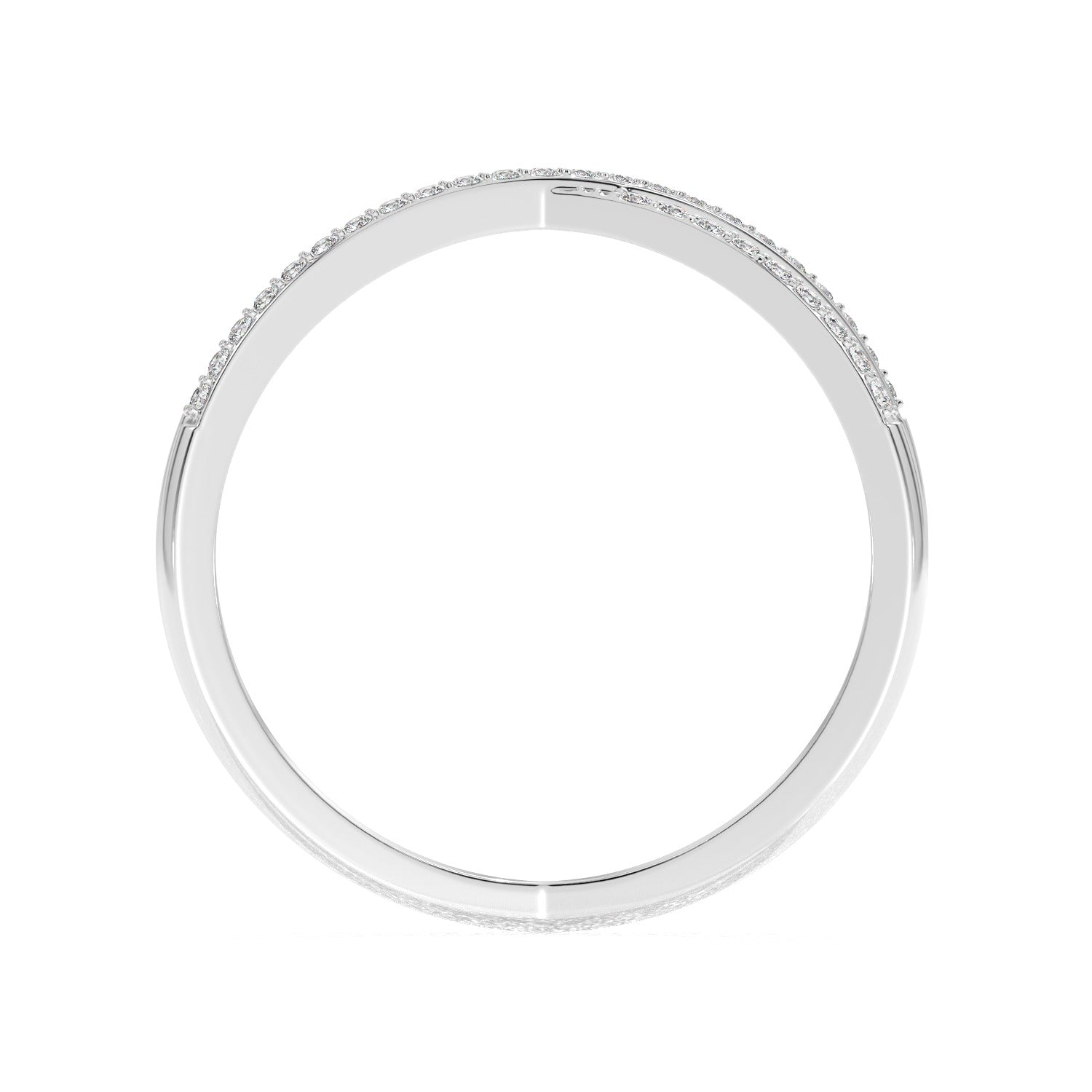 Crossed Band Ring - White Gold#Metal Colour_White Gold