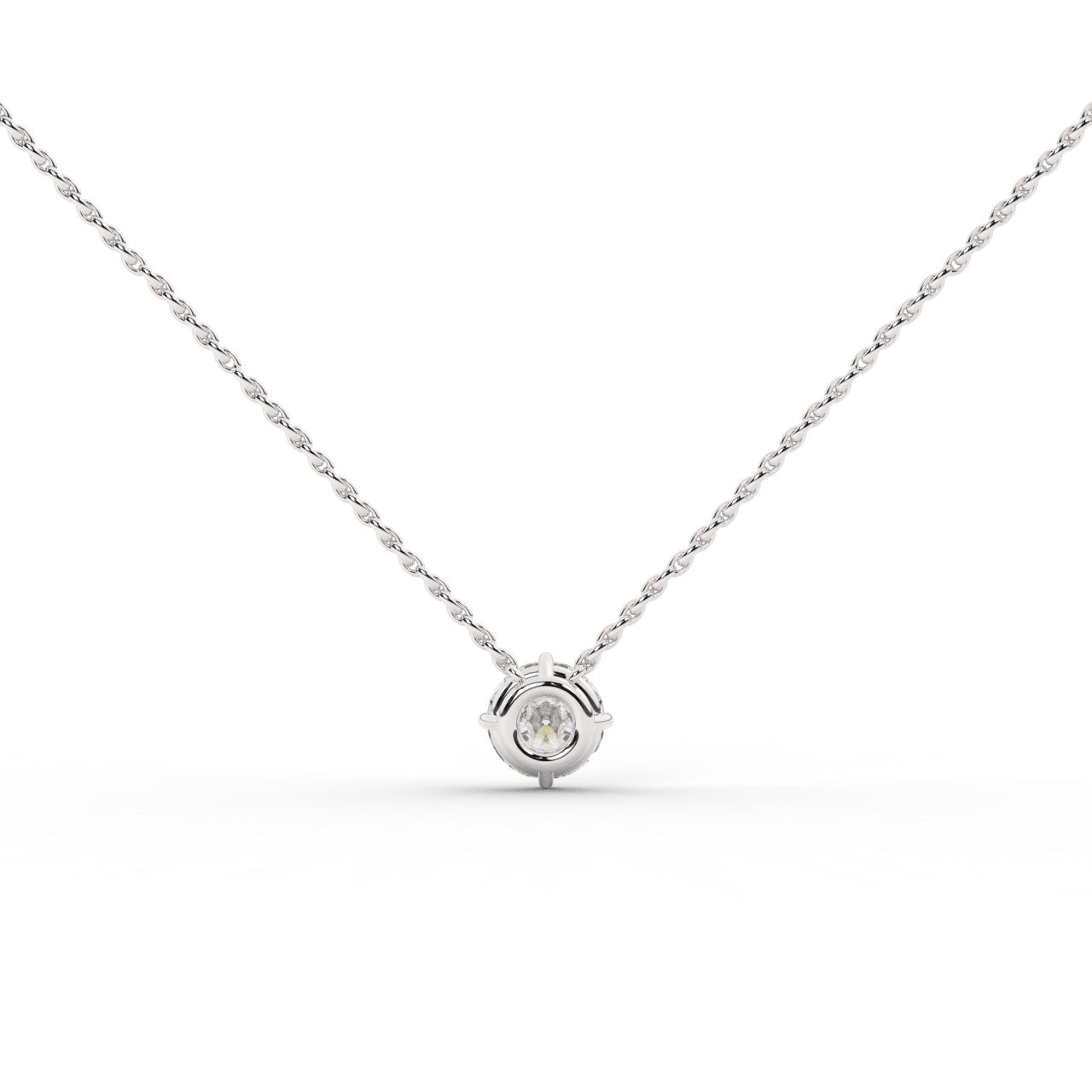 Audrey Diamond Pendant Necklace - White Gold 5.85mm#Metal Colour_White Gold#Stone Size_5.85mm