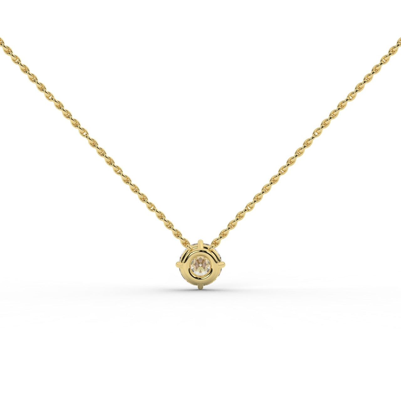 Audrey Diamond Pendant Necklace - Yellow Gold 5.85mm#Metal Colour_Yellow Gold#Stone Size_5.85mm