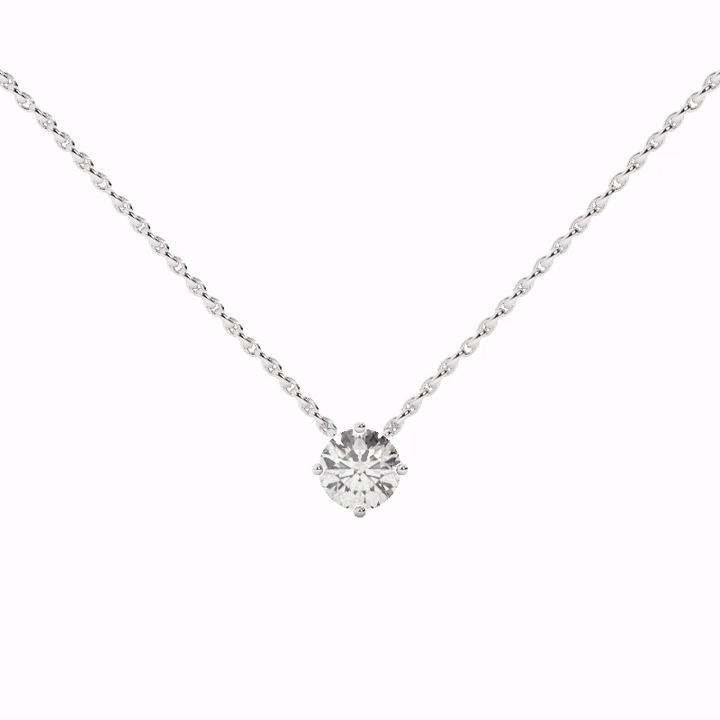 Audrey Diamond Pendant Necklace - 5mm video#Stone Size_5mm