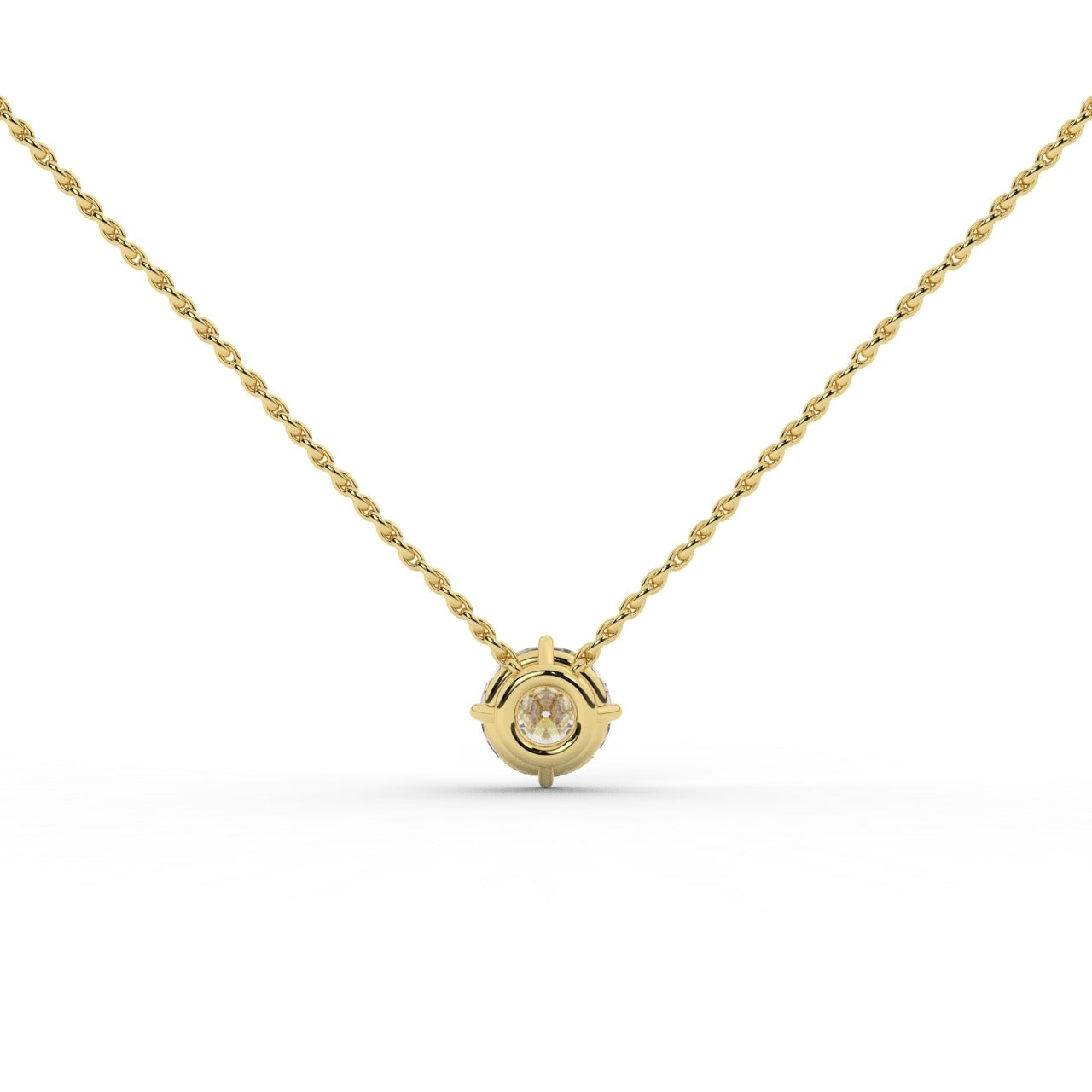 Audrey Diamond Pendant Necklace - Yellow Gold 6.5mm#Metal Colour_Yellow Gold#Stone Size_6.5mm