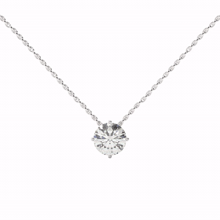 Audrey Diamond Pendant Necklace - 6.5mm video#Stone Size_6.5mm
