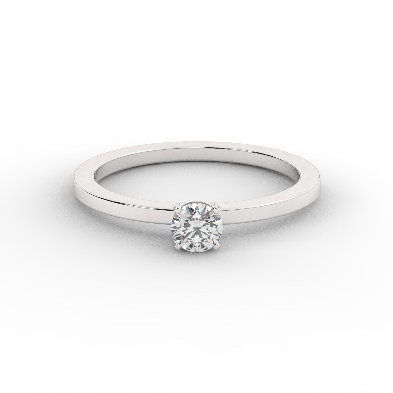 Audrey Diamond Ring - White Gold 4mm#Metal Colour_White Gold#Stone Size_4mm