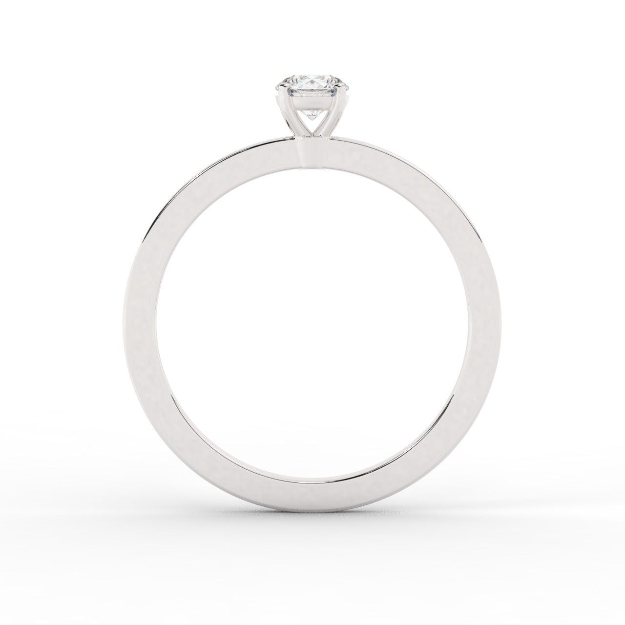 Audrey Diamond Ring - White Gold 4mm#Metal Colour_White Gold#Stone Size_4mm