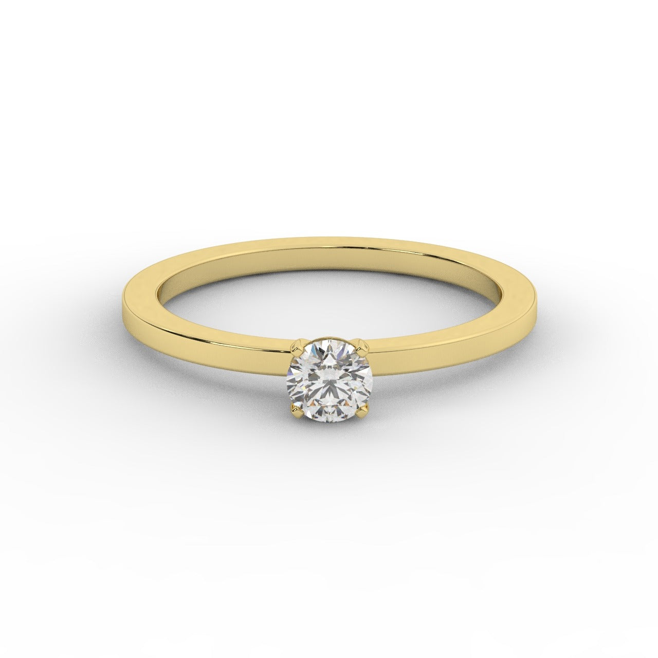 Audrey Diamond Ring - Yellow Gold 4mm#Metal Colour_Yellow Gold#Stone Size_4mm