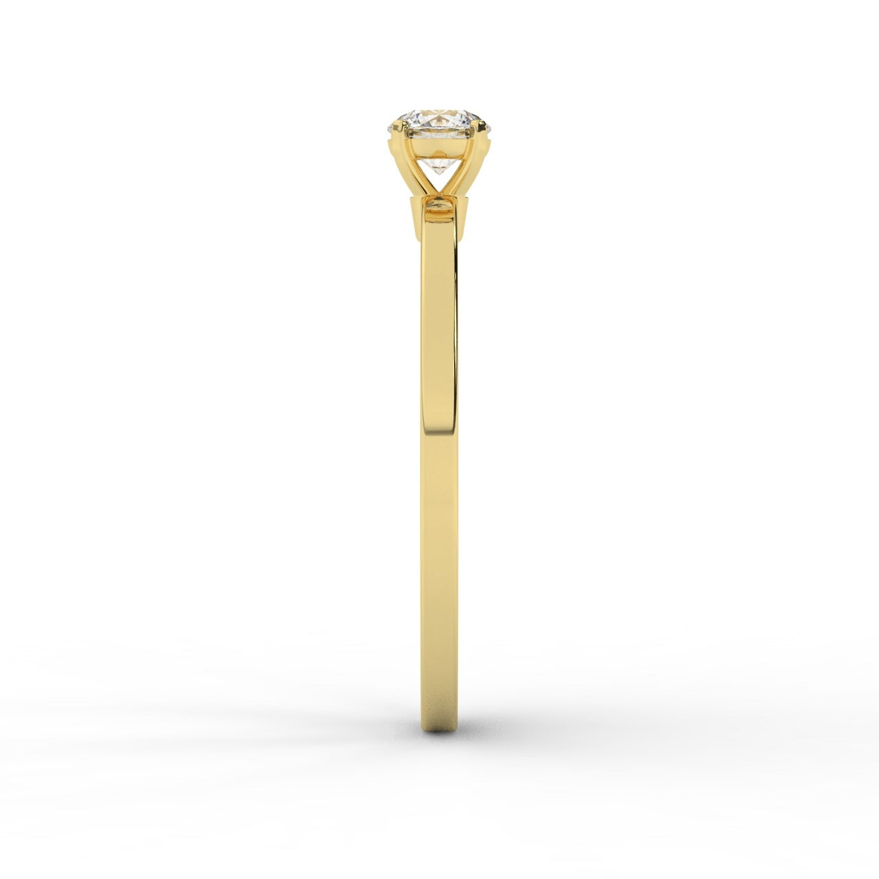Audrey Diamond Ring - Yellow Gold 4mm#Metal Colour_Yellow Gold#Stone Size_4mm
