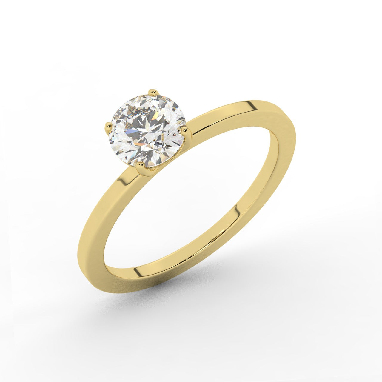 Audrey Diamond Ring - Yellow Gold 5.85mm#Metal Colour_Yellow Gold#Stone Size_5.85mm