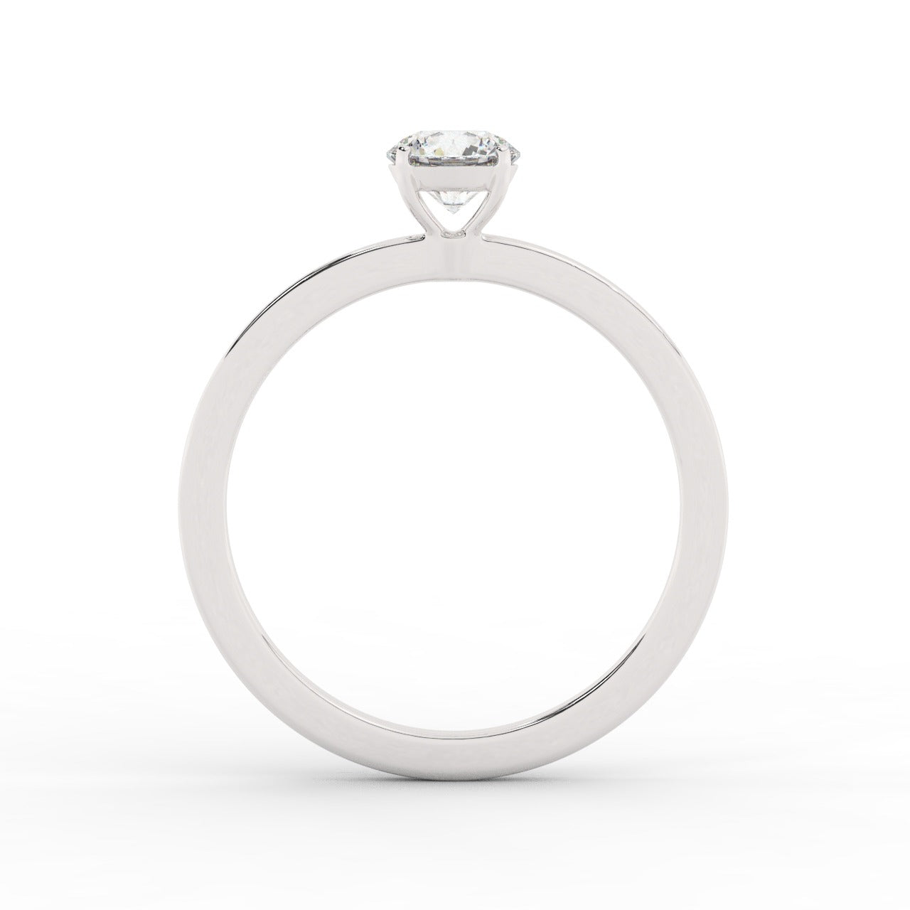 Audrey Diamond Ring - White Gold 5mm#Metal Colour_White Gold#Stone Size_5mm