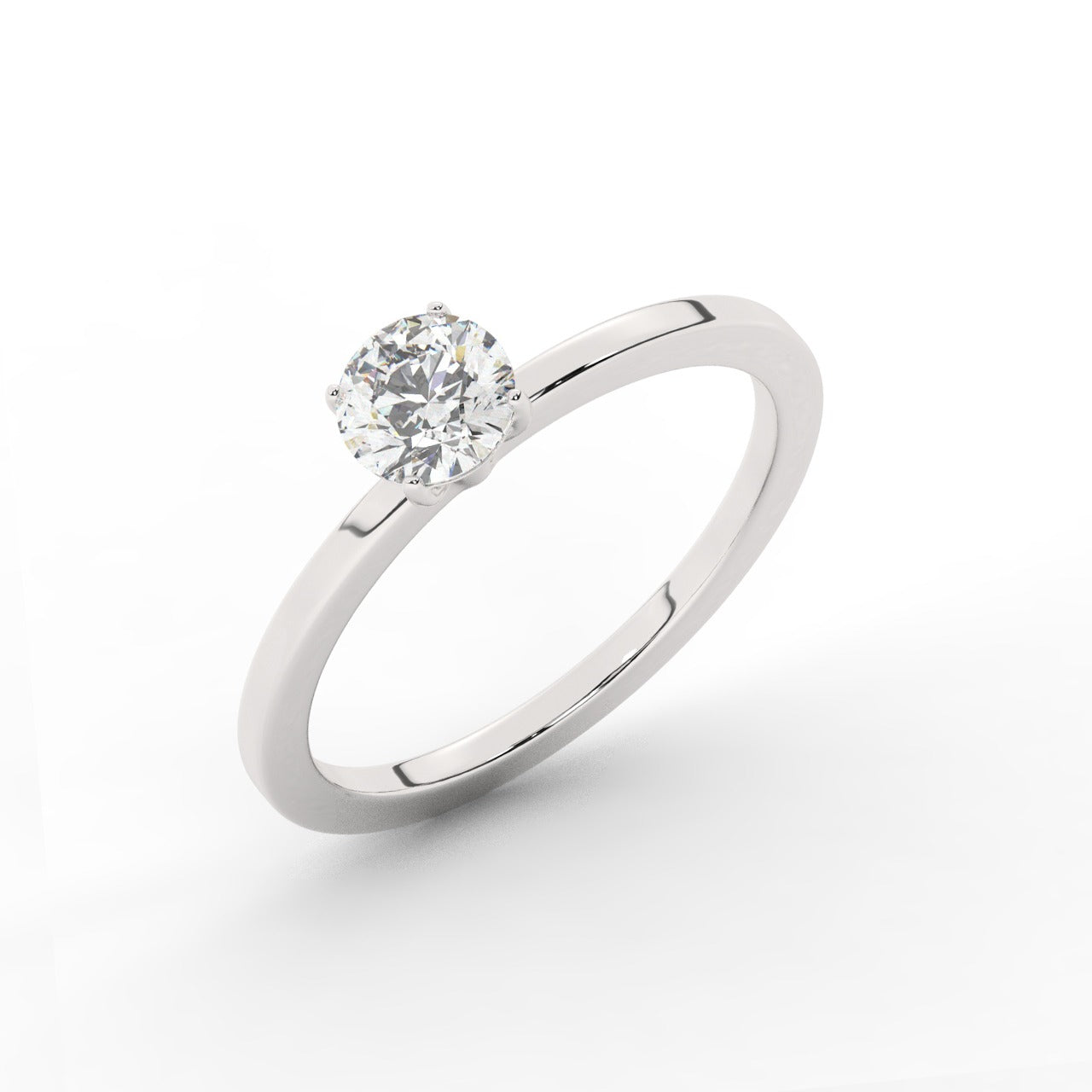 Audrey Diamond Ring - White Gold 5mm#Metal Colour_White Gold#Stone Size_5mm