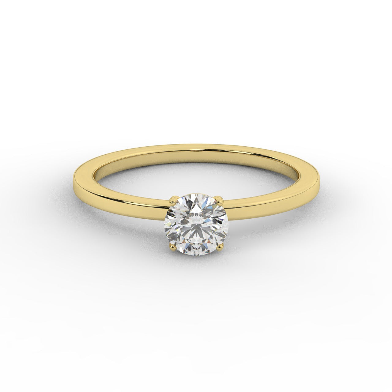 Audrey Diamond Ring - Yellow Gold 5mm#Metal Colour_Yellow Gold#Stone Size_5mm