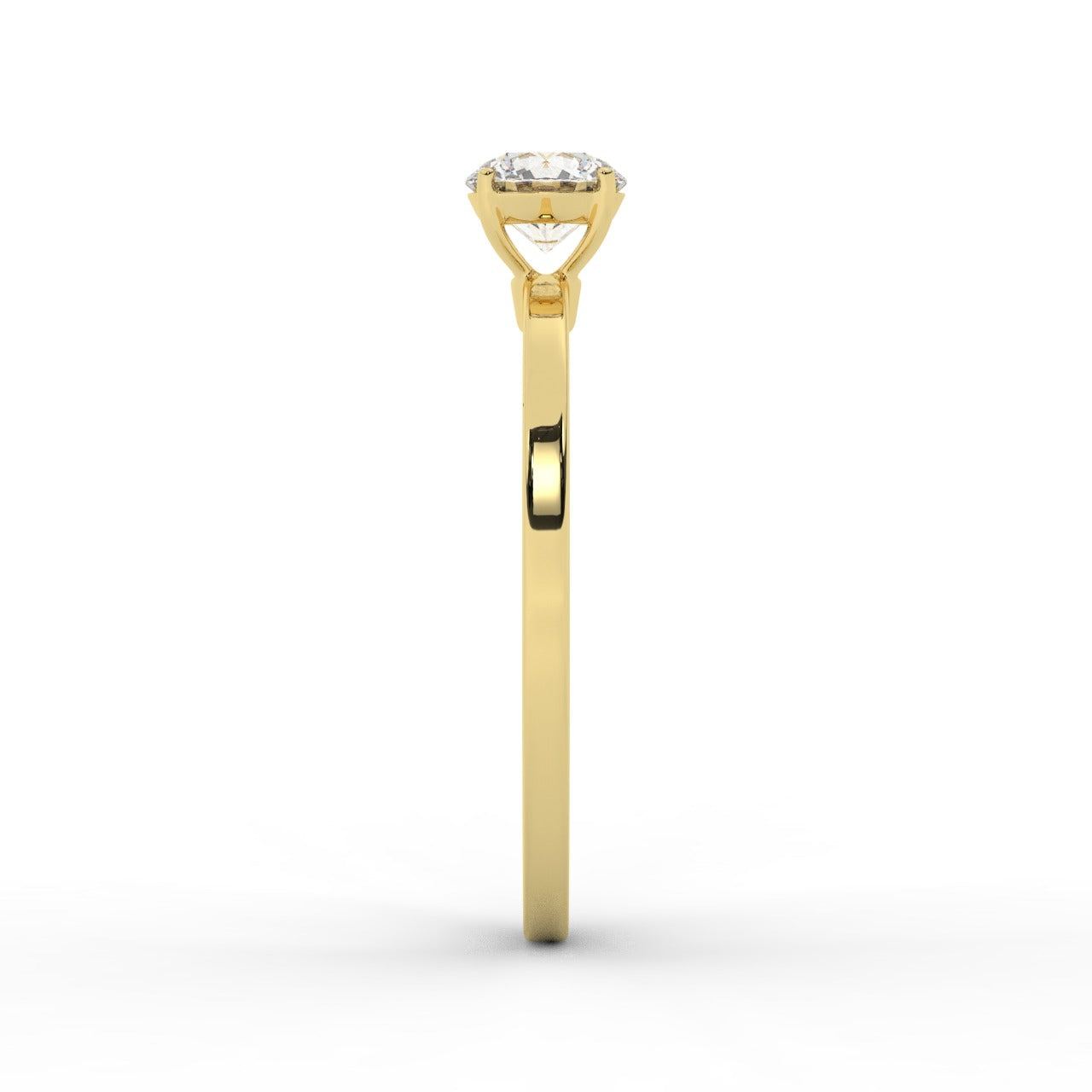 Audrey Diamond Ring - Yellow Gold 5mm#Metal Colour_Yellow Gold#Stone Size_5mm