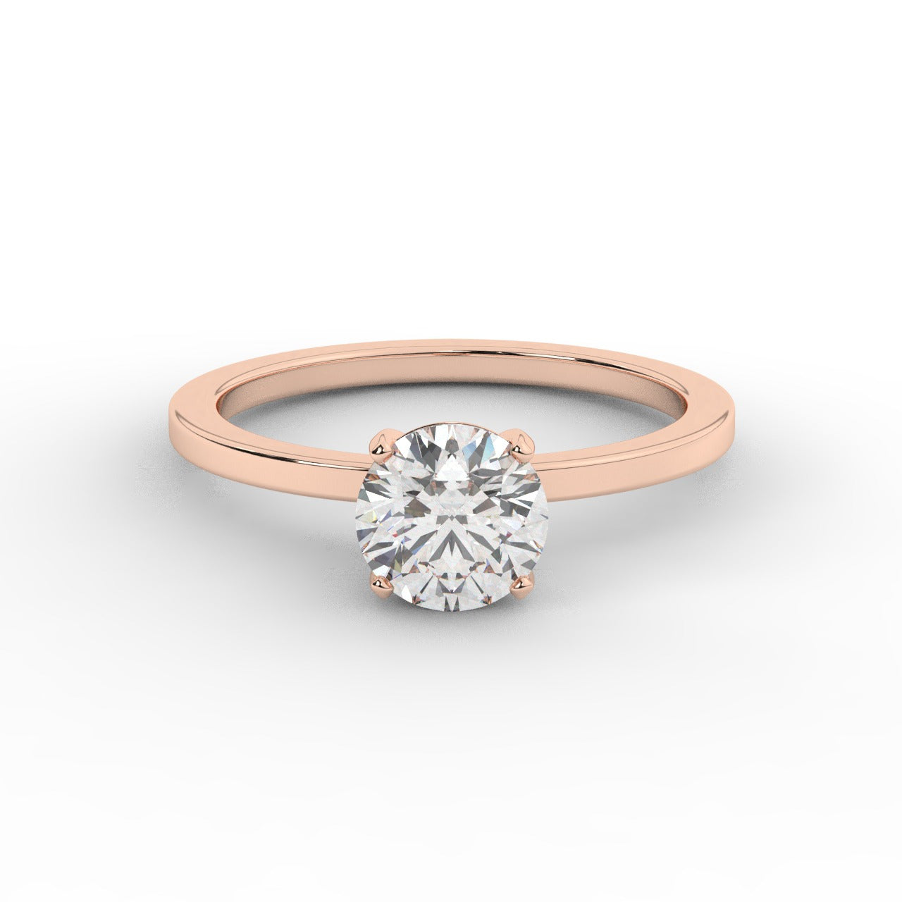 Audrey Diamond Ring - Rose Gold 6.5mm#Metal Colour_Rose Gold#Stone Size_6.5mm