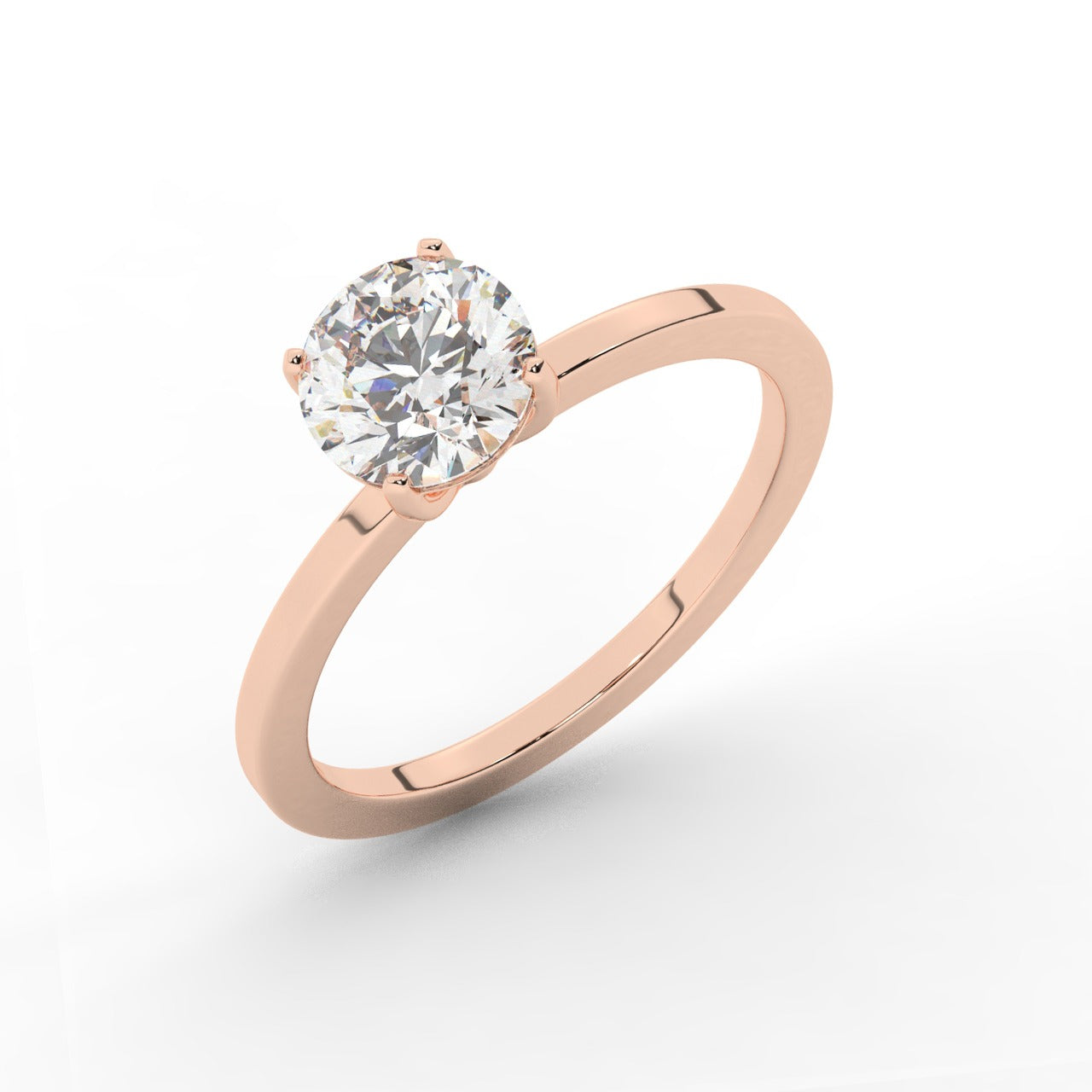 Audrey Diamond Ring - Rose Gold 6.5mm#Metal Colour_Rose Gold#Stone Size_6.5mm