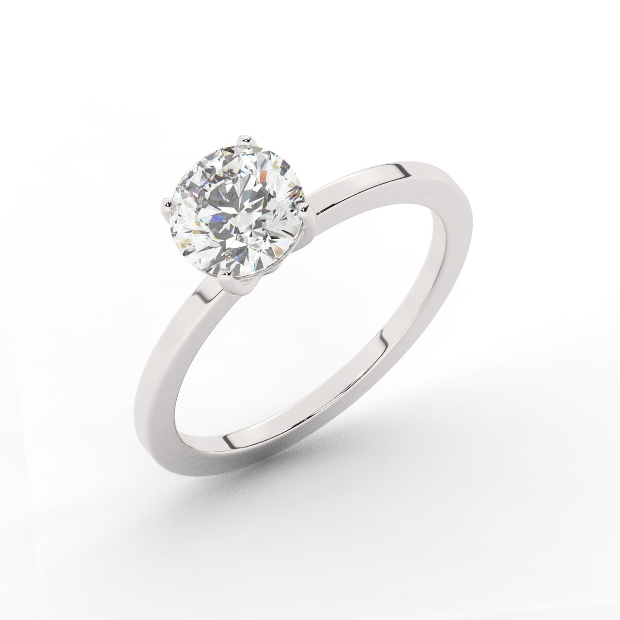 Audrey Diamond Ring - White Gold 6.5mm#Metal Colour_White Gold#Stone Size_6.5mm