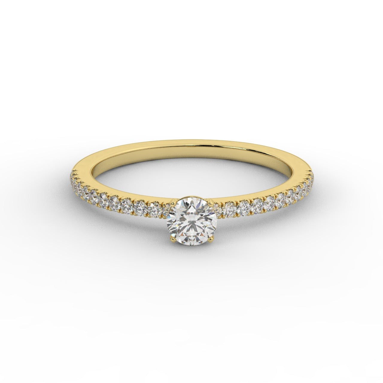 Grace Diamond Ring - Yellow Gold 4mm#Metal Colour_Yellow Gold#Stone Size_4mm
