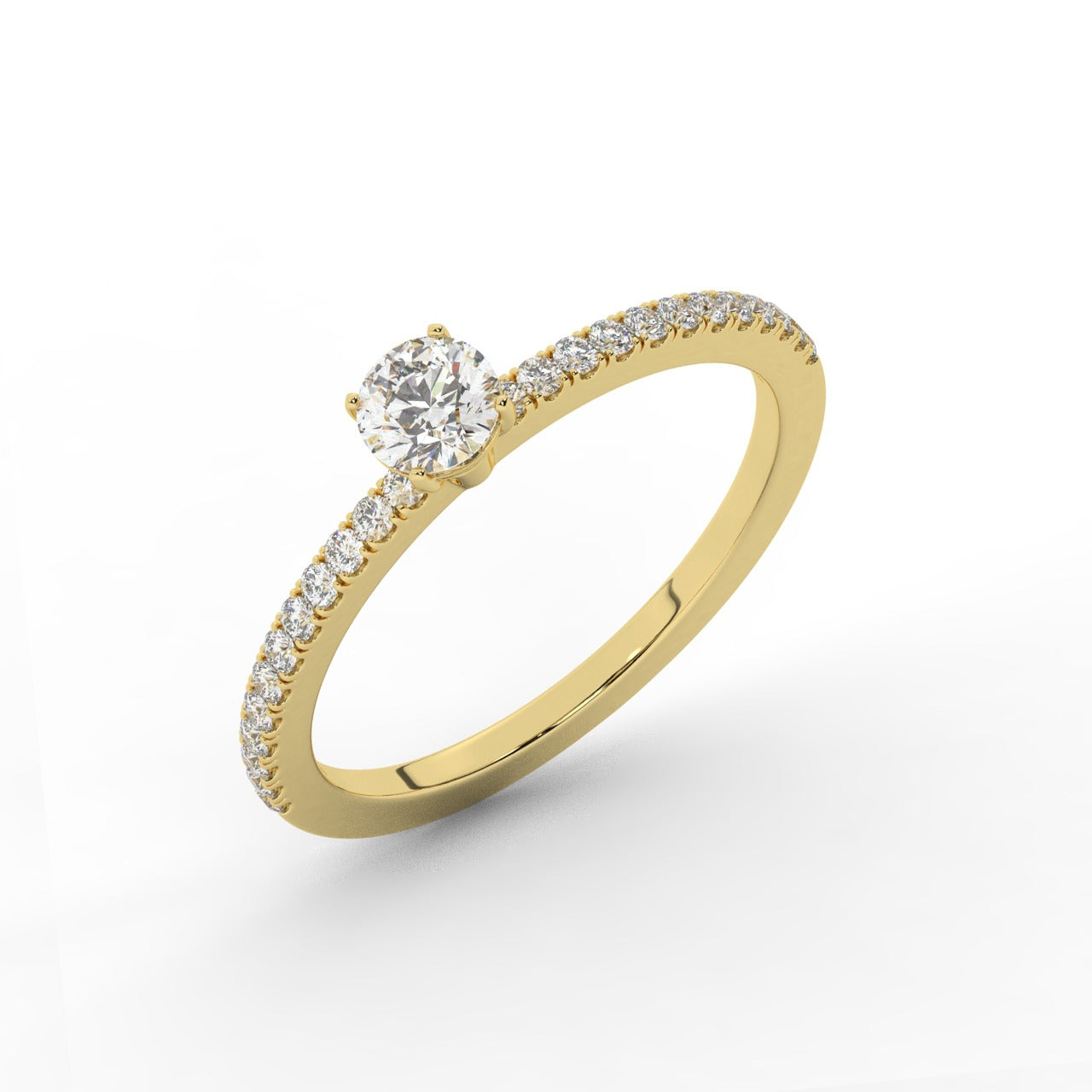 Grace Diamond Ring - Yellow Gold 4mm#Metal Colour_Yellow Gold#Stone Size_4mm