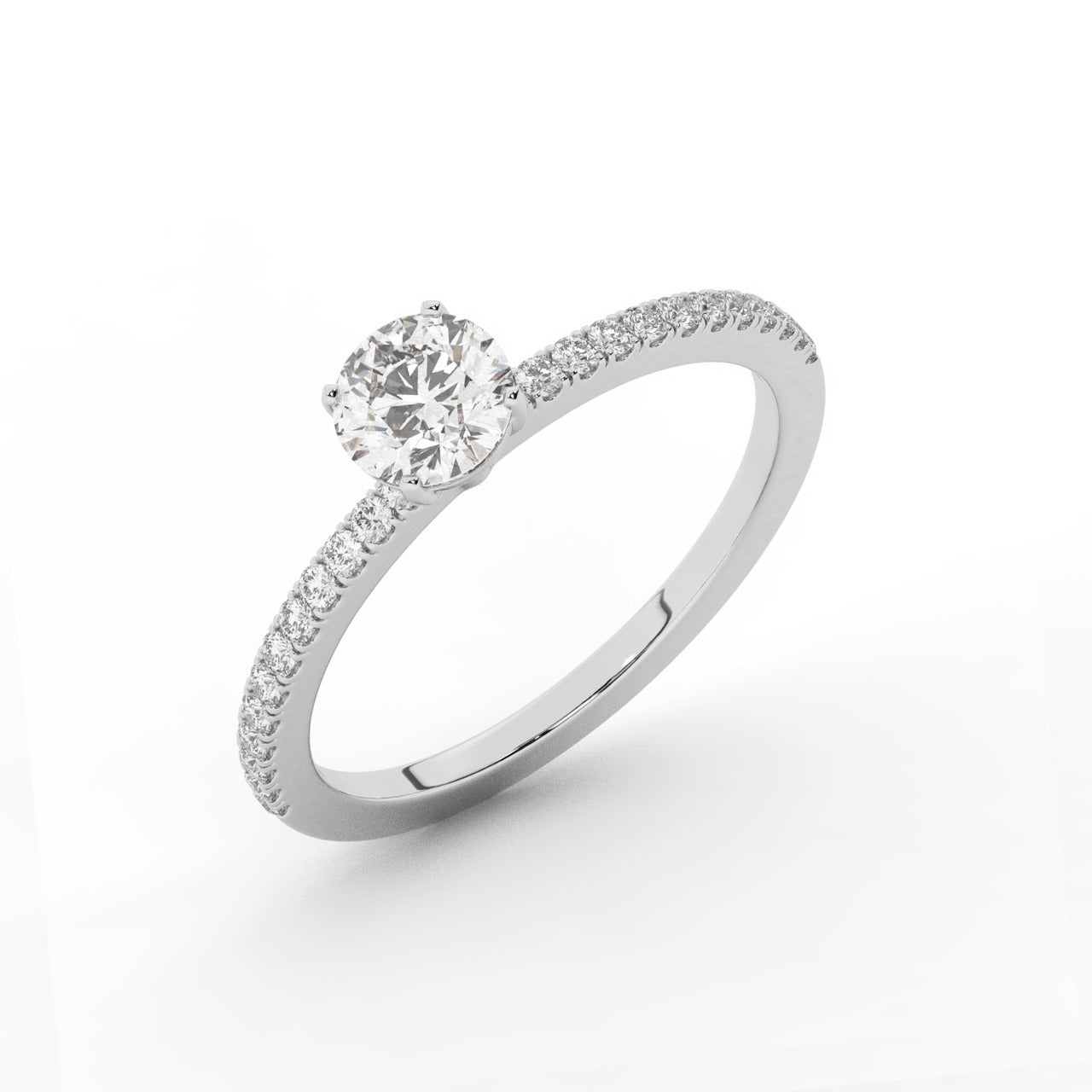 Grace Diamond Ring - White Gold 5mm#Metal Colour_White Gold#Stone Size_5mm