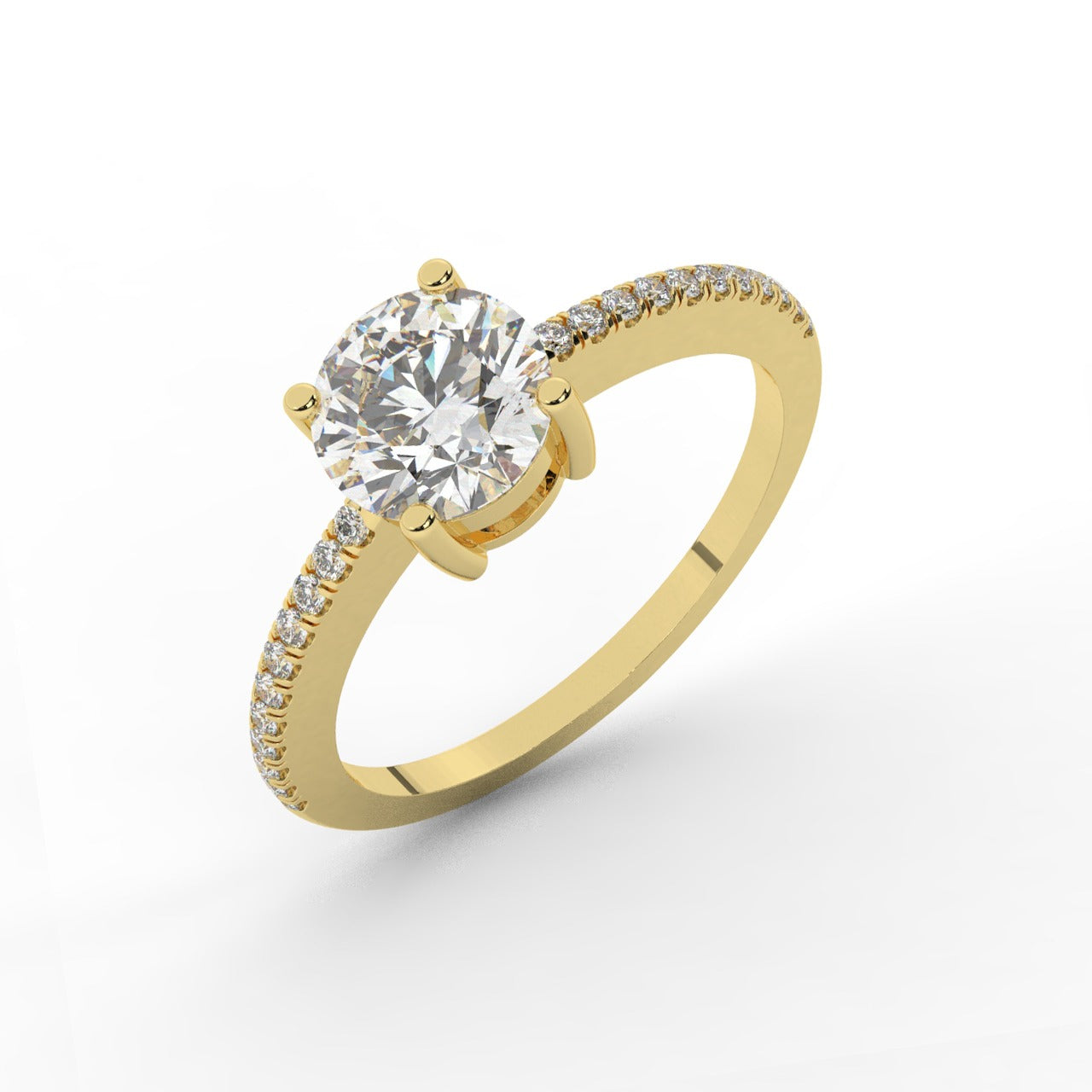 Grace Diamond Ring - Yellow Gold 6.5mm#Metal Colour_Yellow Gold#Stone Size_6.5mm