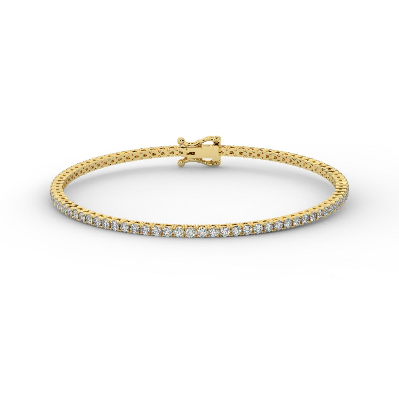 Marilyn Diamond Tennis Bracelet - Yellow Gold 2mm#Metal Colour_Yellow Gold#Stone Size_2mm