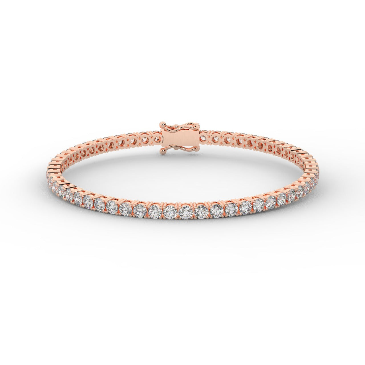 Marilyn Diamond Tennis Bracelet - Rose Gold 3mm#Metal Colour_Rose Gold#Stone Size_3mm