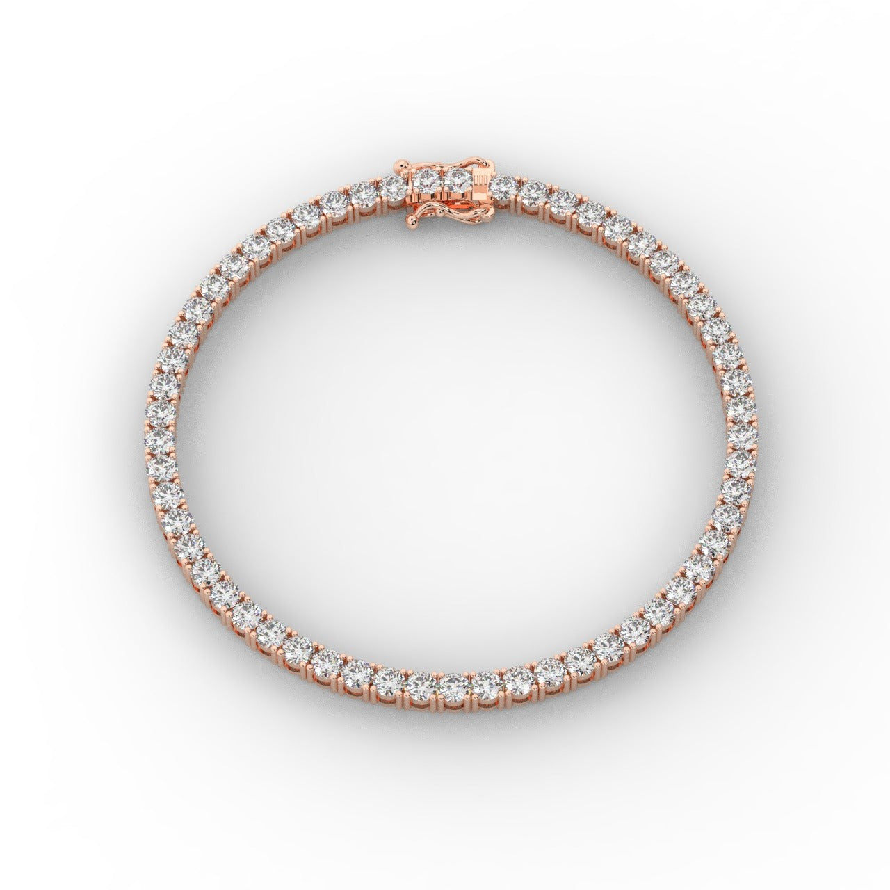 Marilyn Diamond Tennis Bracelet - Rose Gold 3mm#Metal Colour_Rose Gold#Stone Size_3mm