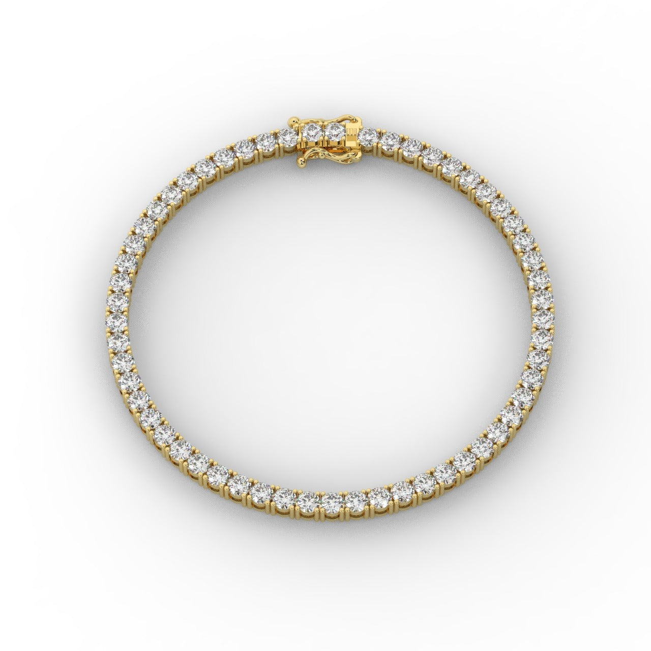 Marilyn Diamond Tennis Bracelet - Yellow Gold 3mm#Metal Colour_Yellow Gold#Stone Size_3mm