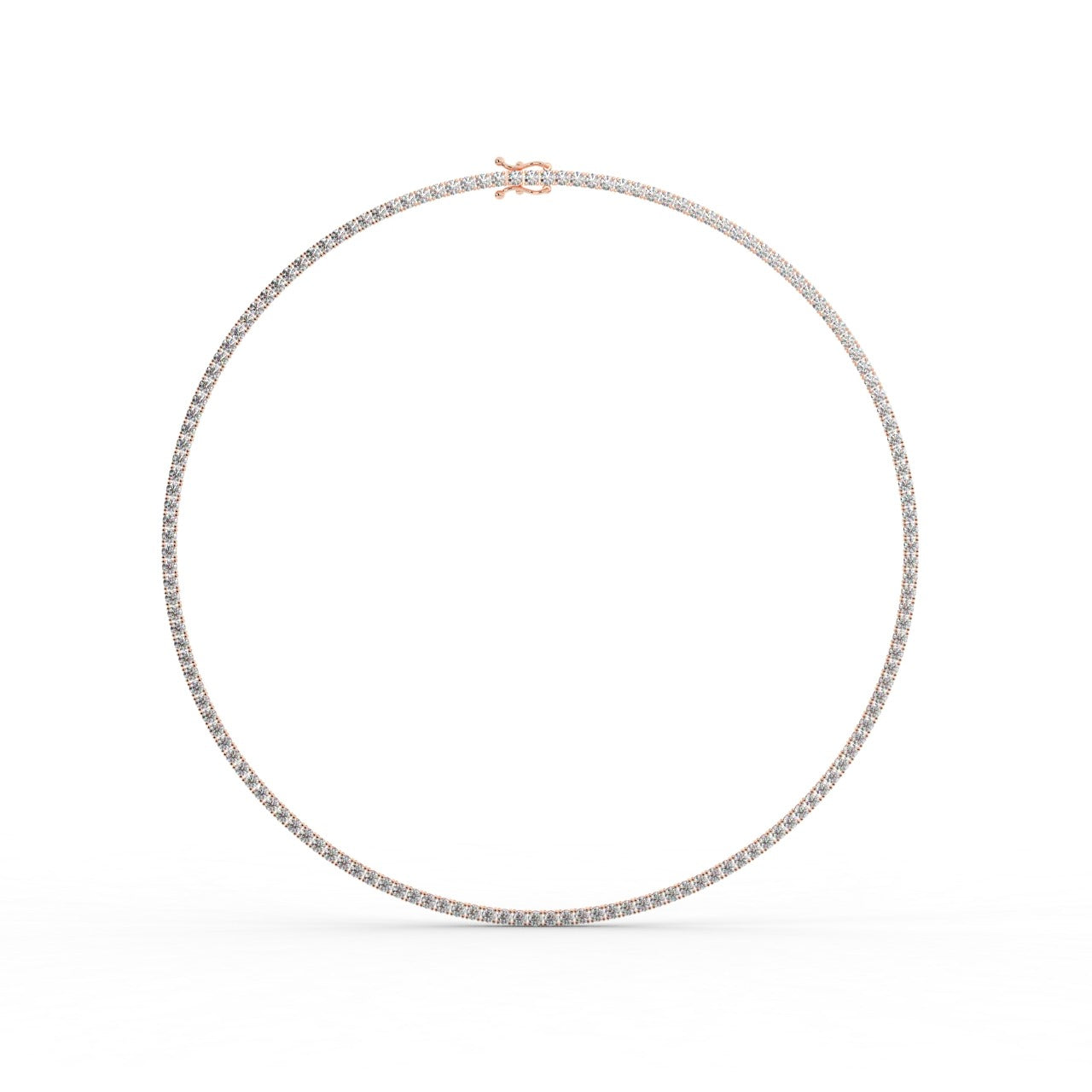 Chiara Diamond Tennis Necklace - Rose Gold 2.7mm#Metal Colour_Rose Gold#Stone Size_2.7mm