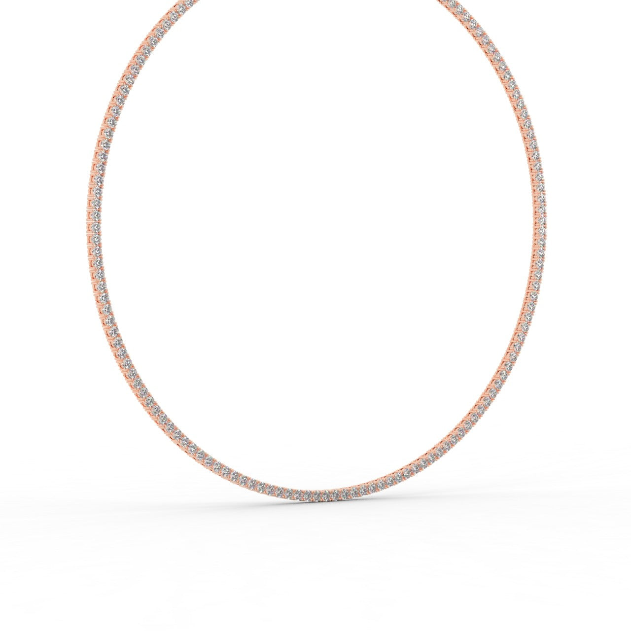 Chiara Diamond Tennis Necklace - Rose Gold 2.7mm#Metal Colour_Rose Gold#Stone Size_2.7mm
