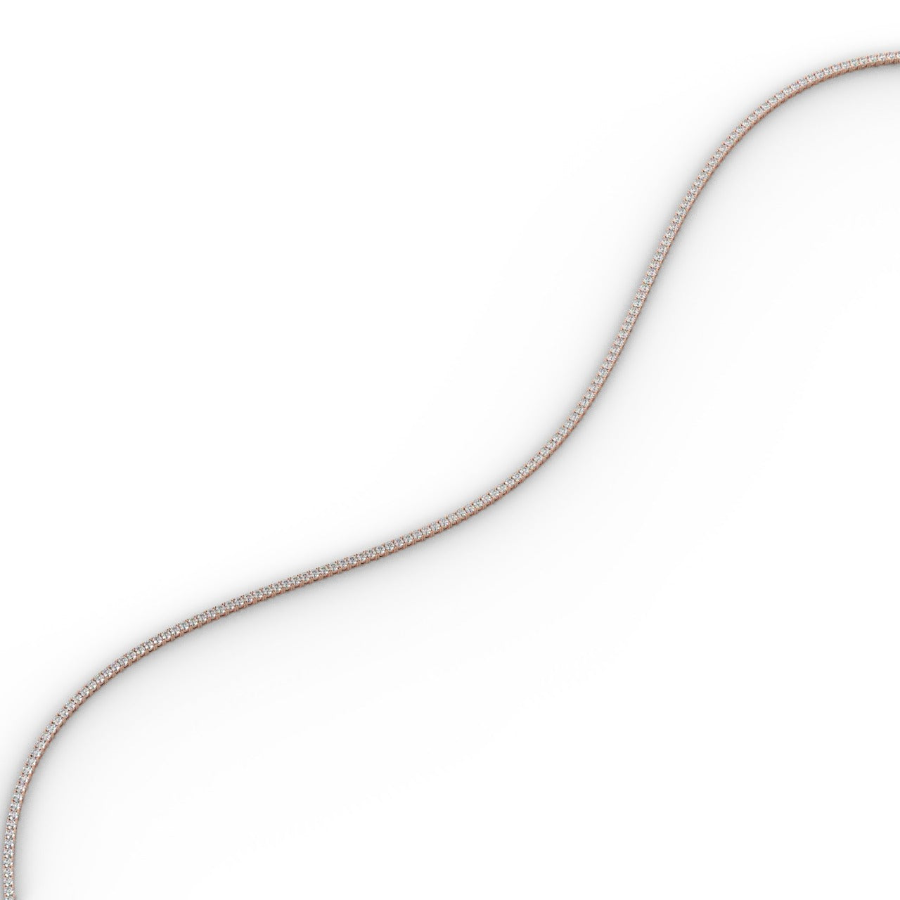 Chiara Diamond Tennis Necklace - Rose Gold 2.7mm#Metal Colour_Rose Gold#Stone Size_2.7mm