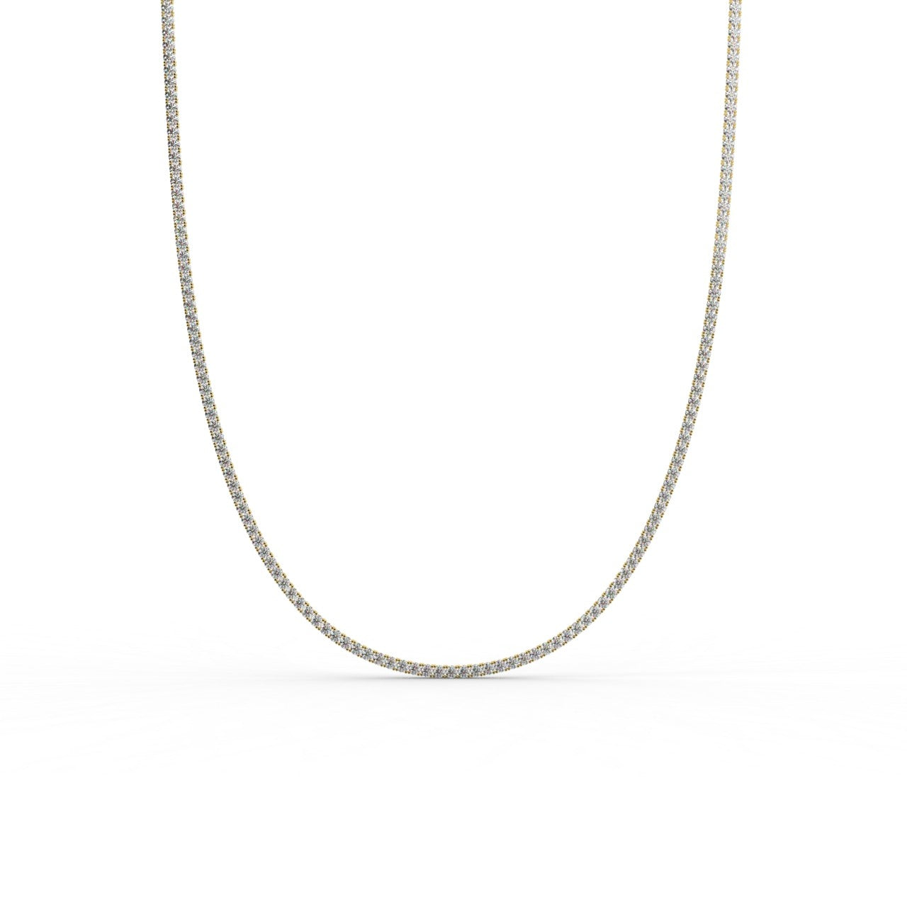 Chiara Diamond Tennis Necklace - Yellow Gold 2.7mm#Metal Colour_Yellow Gold#Stone Size_2.7mm