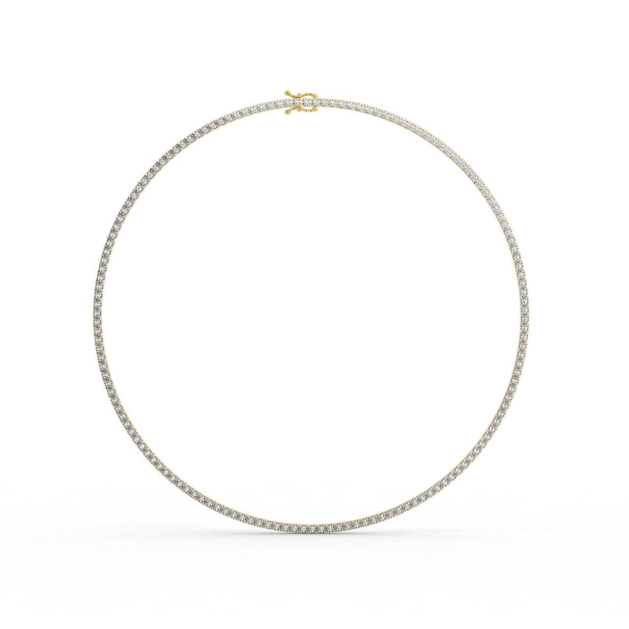 Chiara Diamond Tennis Necklace - Yellow Gold 2.7mm#Metal Colour_Yellow Gold#Stone Size_2.7mm