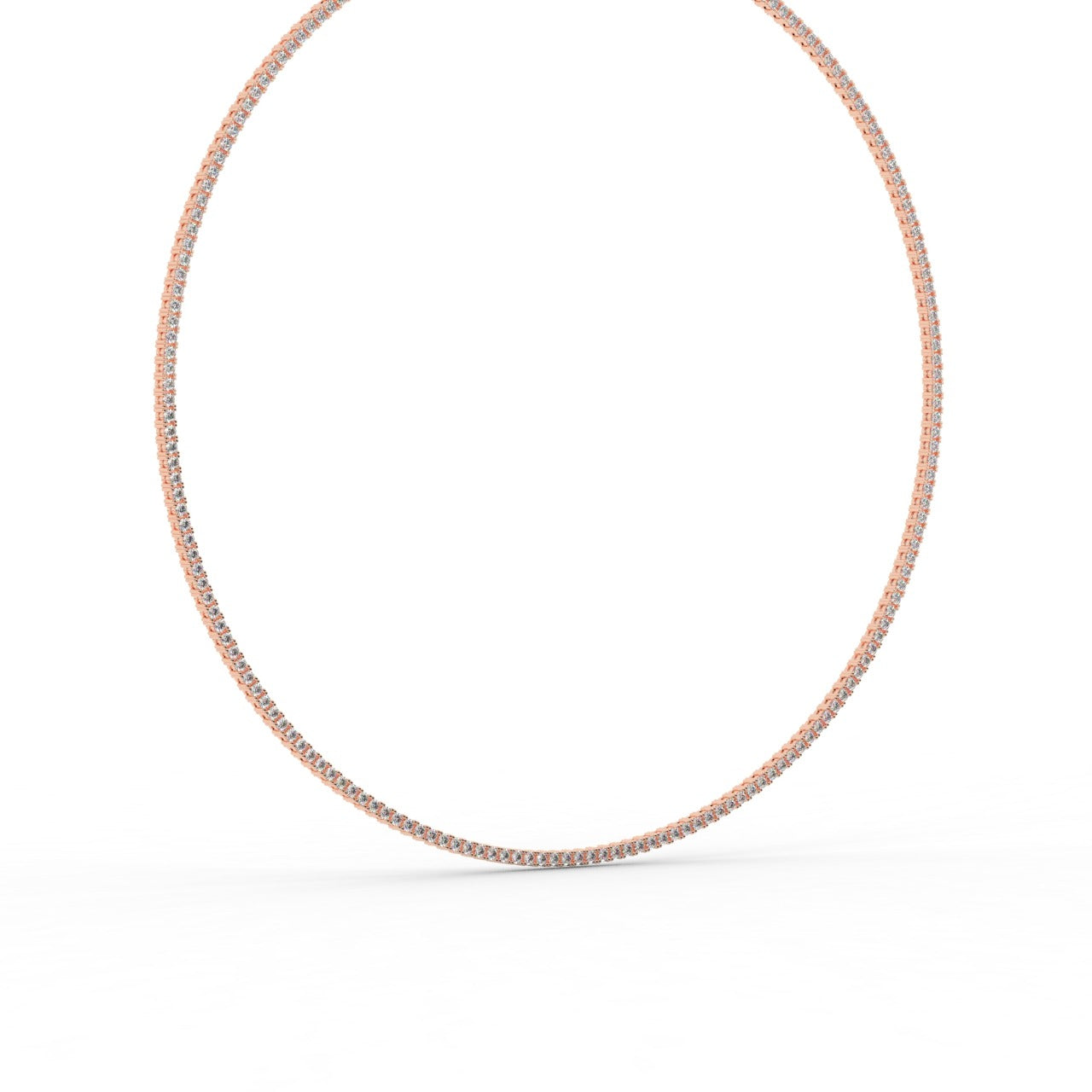 Chiara Diamond Tennis Necklace - Rose Gold 2mm#Metal Colour_Rose Gold#Stone Size_2mm