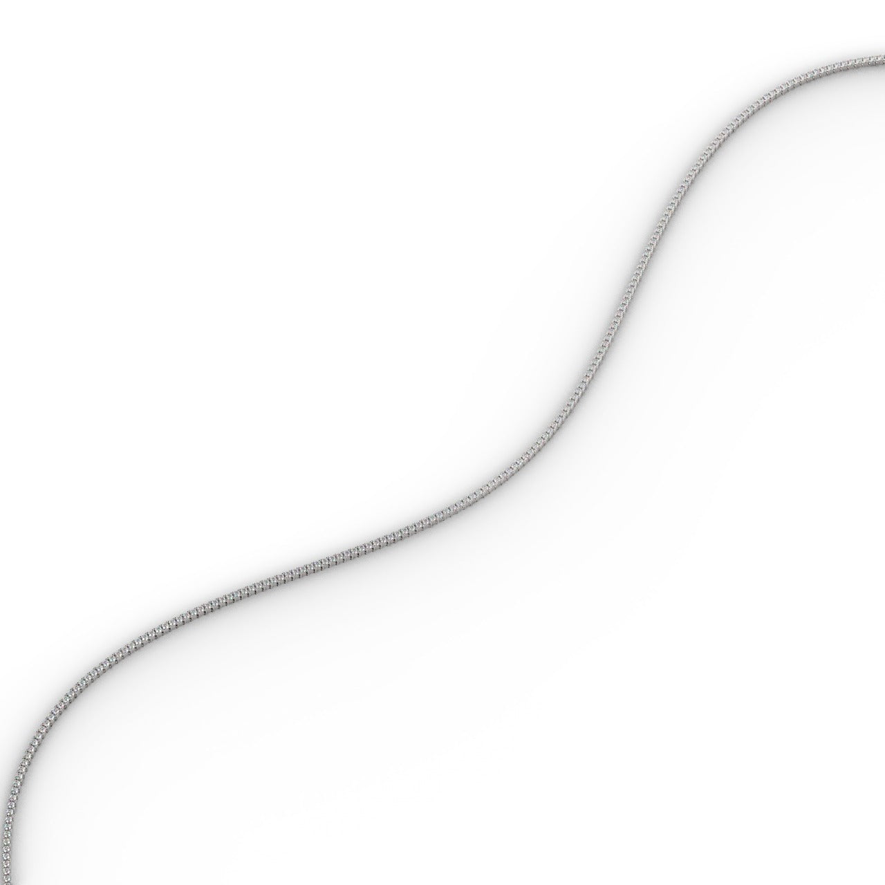 Chiara Diamond Tennis Necklace - White Gold 2mm#Metal Colour_White Gold#Stone Size_2mm