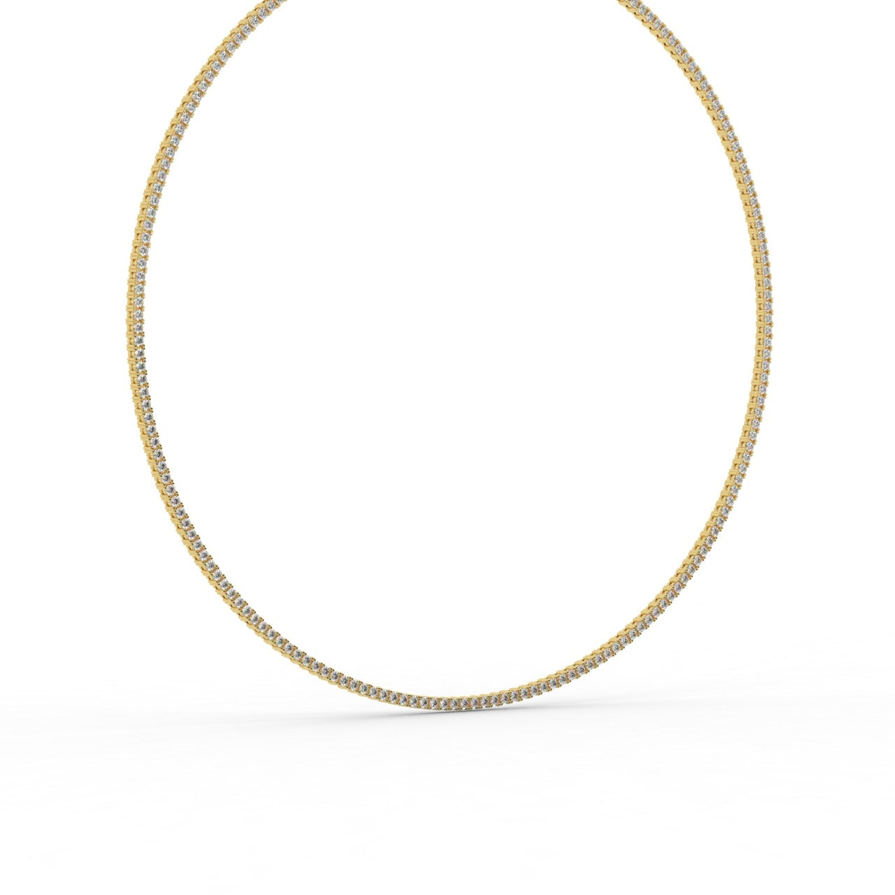 Chiara Diamond Tennis Necklace - Yellow Gold 2mm#Metal Colour_Yellow Gold#Stone Size_2mm