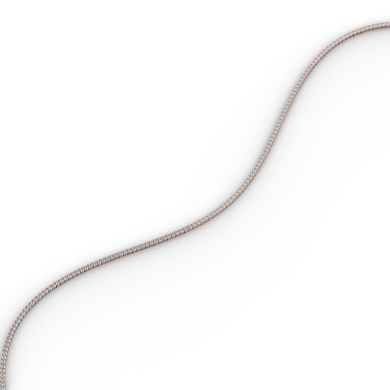 Chiara Diamond Tennis Necklace - Rose Gold 3mm#Metal Colour_Rose Gold#Stone Size_3mm