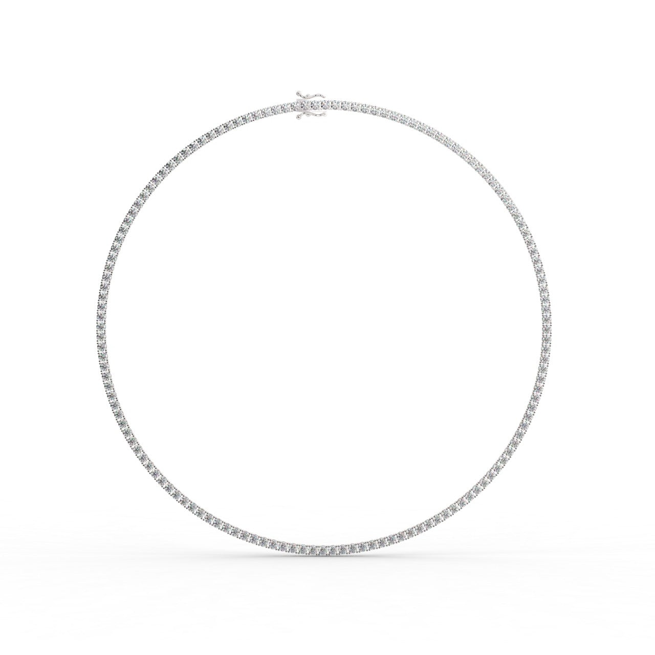 Chiara Diamond Tennis Necklace - White Gold 3mm#Metal Colour_White Gold#Stone Size_3mm