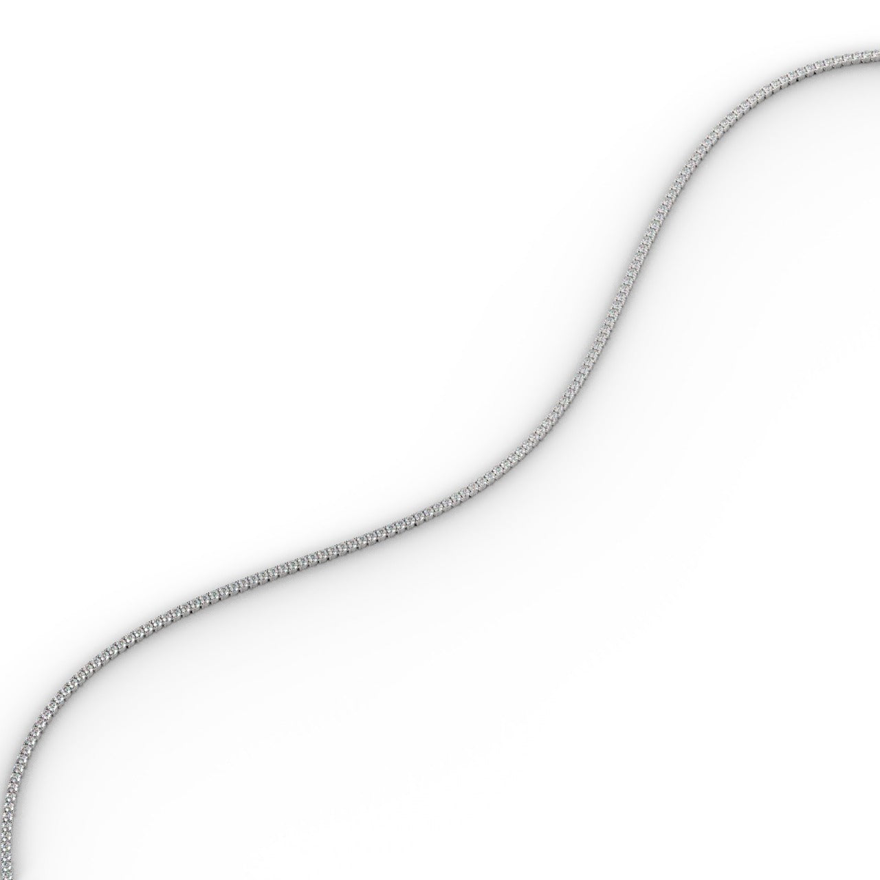 Chiara Diamond Tennis Necklace - White Gold 3mm#Metal Colour_White Gold#Stone Size_3mm