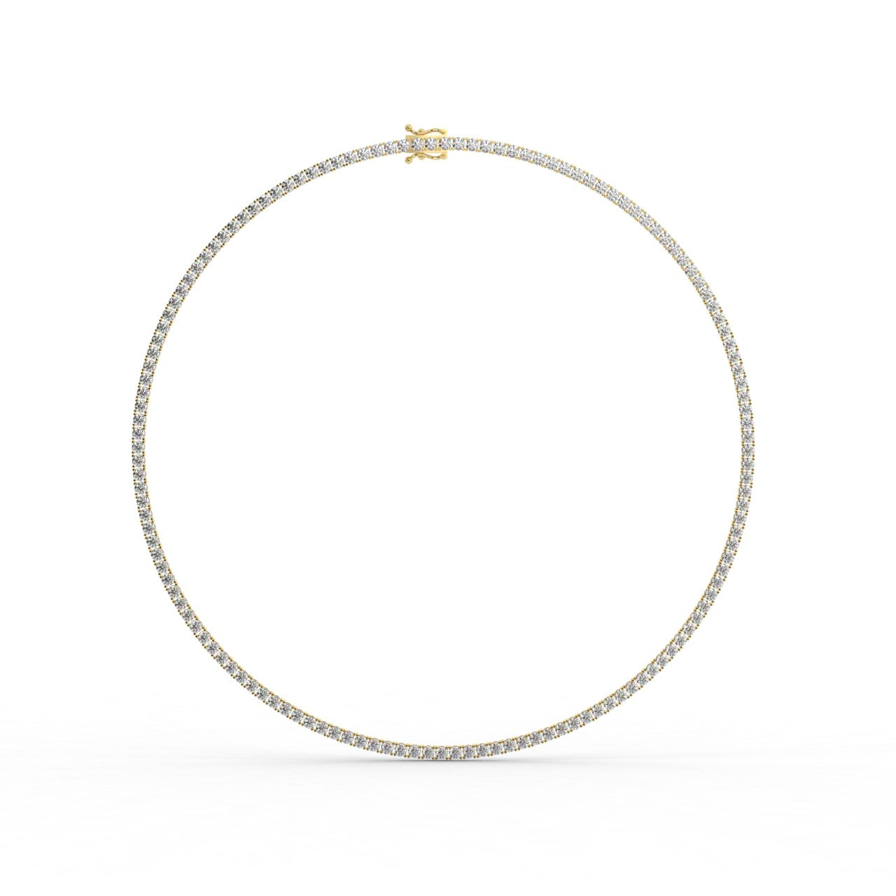 Chiara Diamond Tennis Necklace - Yellow Gold 3mm#Metal Colour_Yellow Gold#Stone Size_3mm