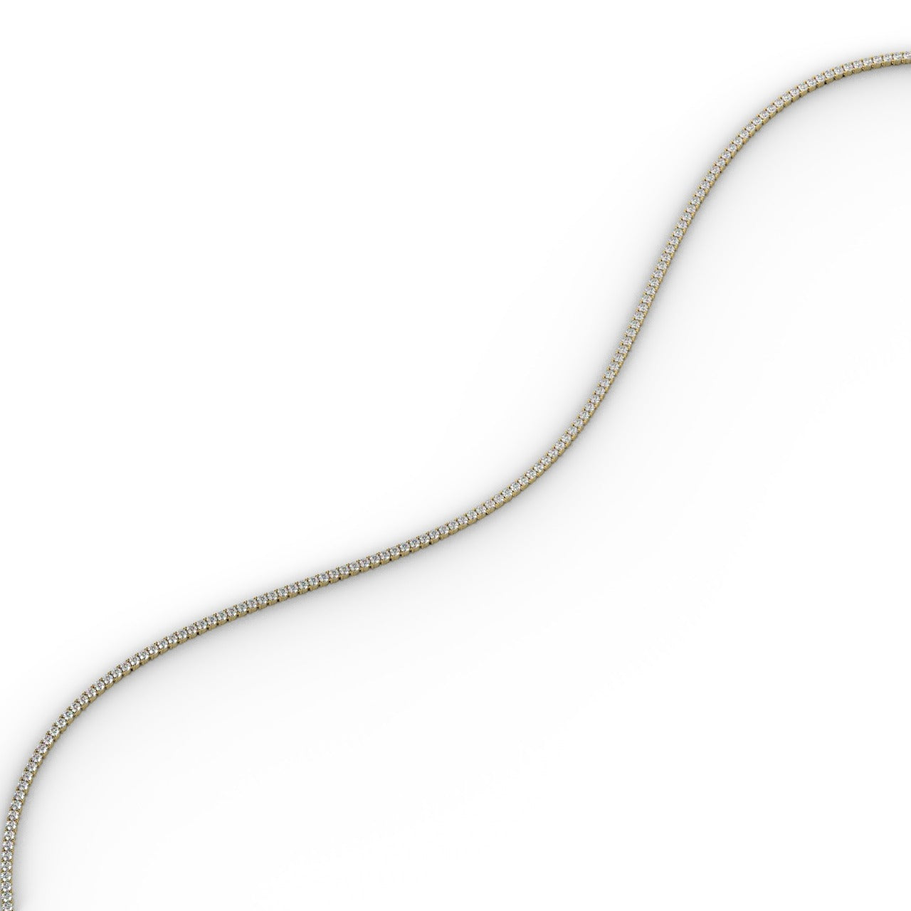 Chiara Diamond Tennis Necklace - Yellow Gold 3mm#Metal Colour_Yellow Gold#Stone Size_3mm