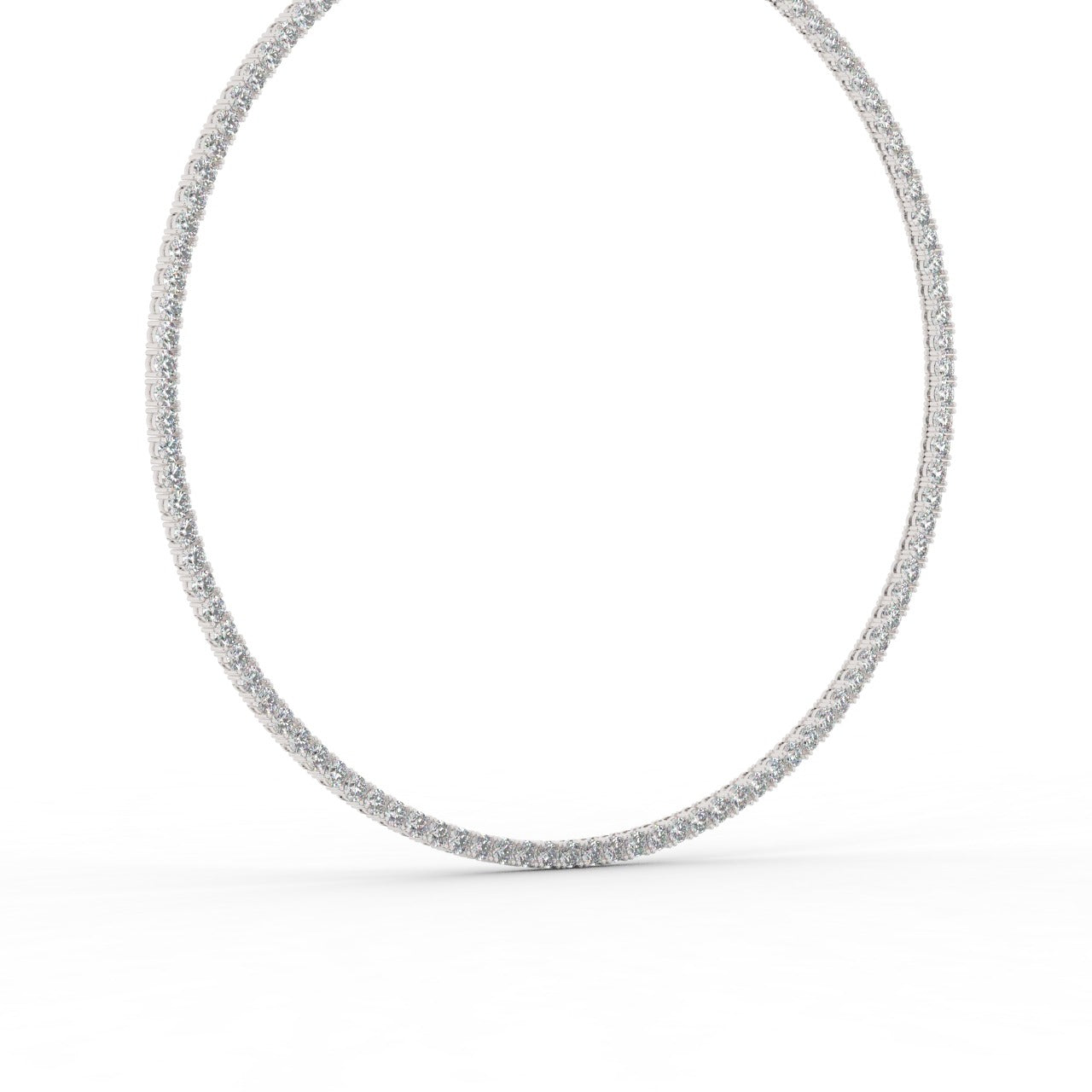 Chiara Diamond Tennis Necklace - White Gold 4mm#Metal Colour_White Gold#Stone Size_4mm