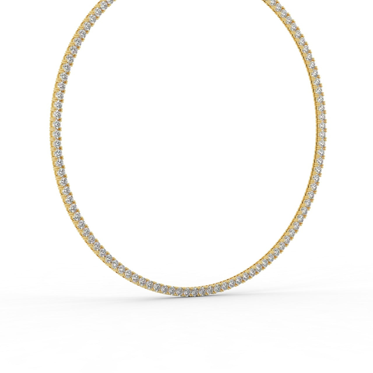 Chiara Diamond Tennis Necklace - Yellow Gold 4mm#Metal Colour_Yellow Gold#Stone Size_4mm